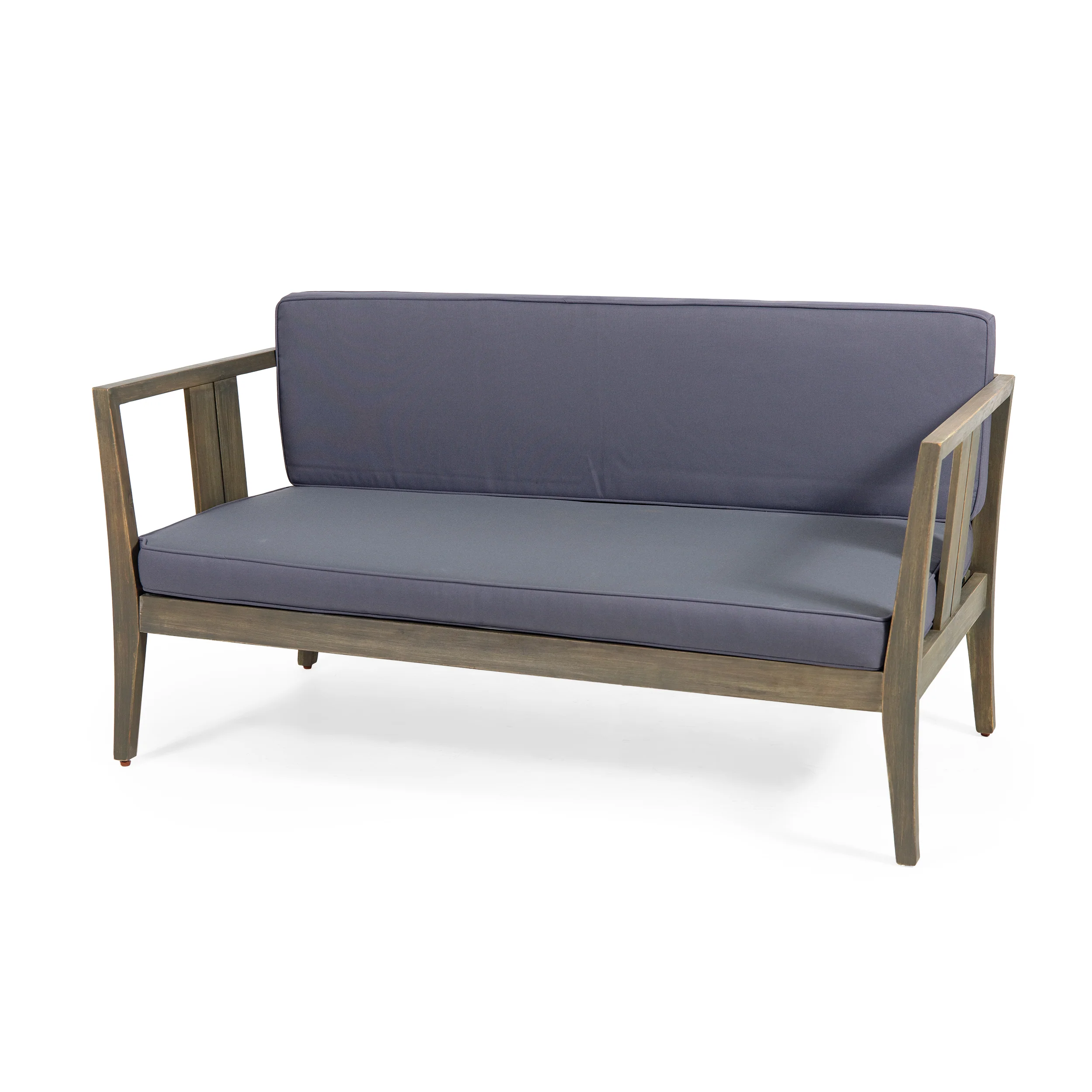 Saman Outdoor 4 Seater Acacia Wood Chat Set - furnishings