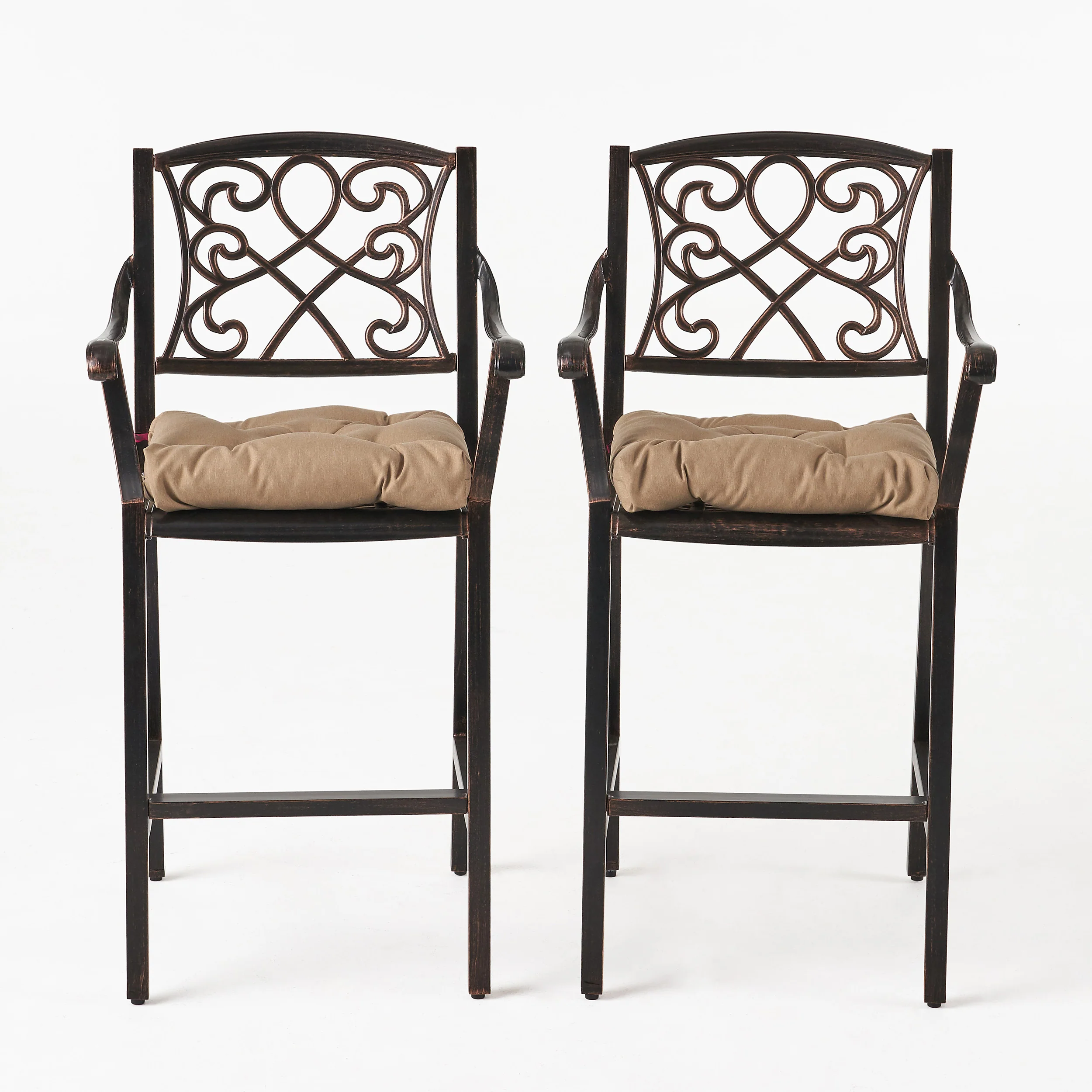 Sherry Outdoor Barstool with Cushion (Set of 2) - furnishings