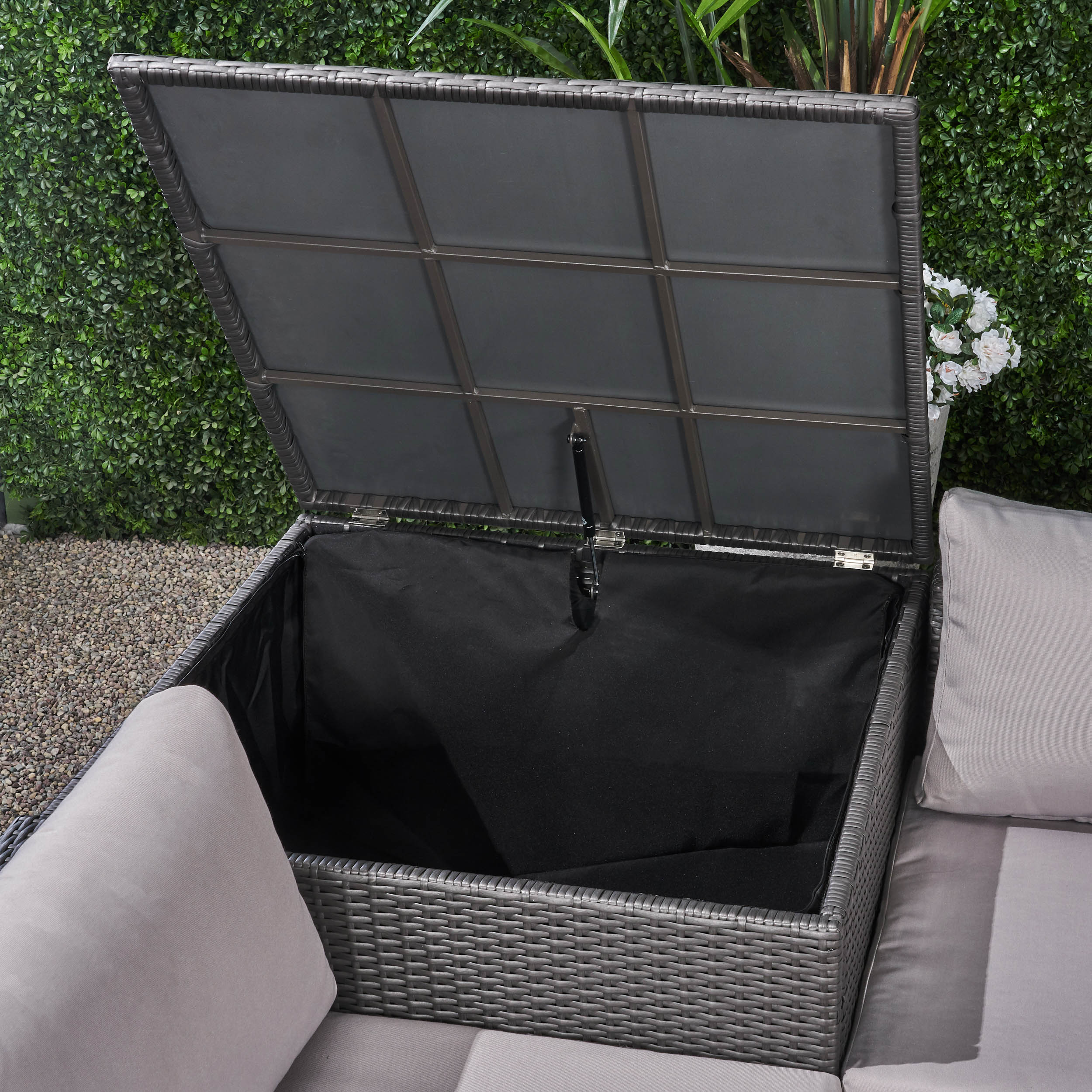 Valentina Outdoor 5-Seater Sectional Sofa Set with Club Chair and Storage Ottoman - furnishings