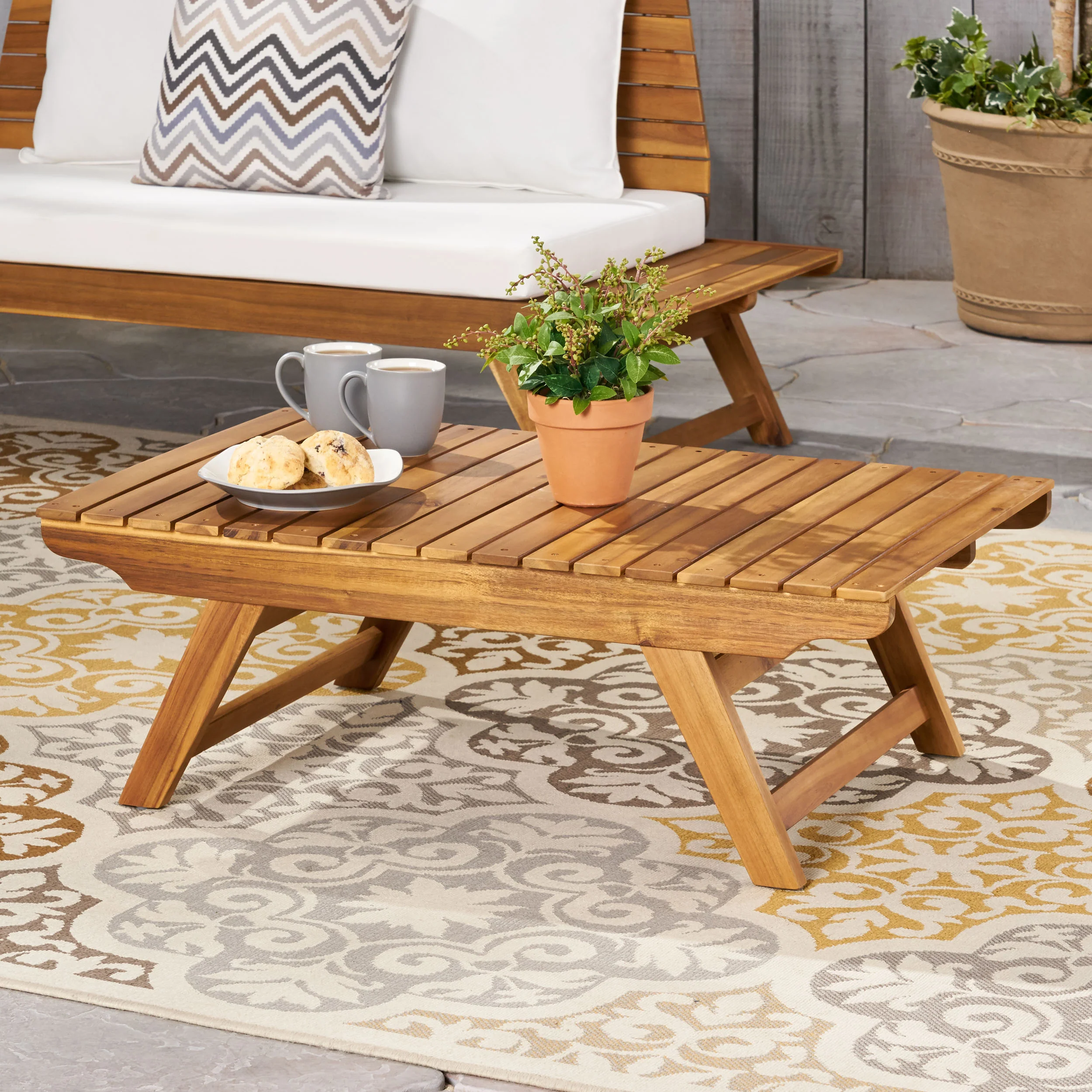 Kaiya Outdoor Wooden Coffee Table - furnishings