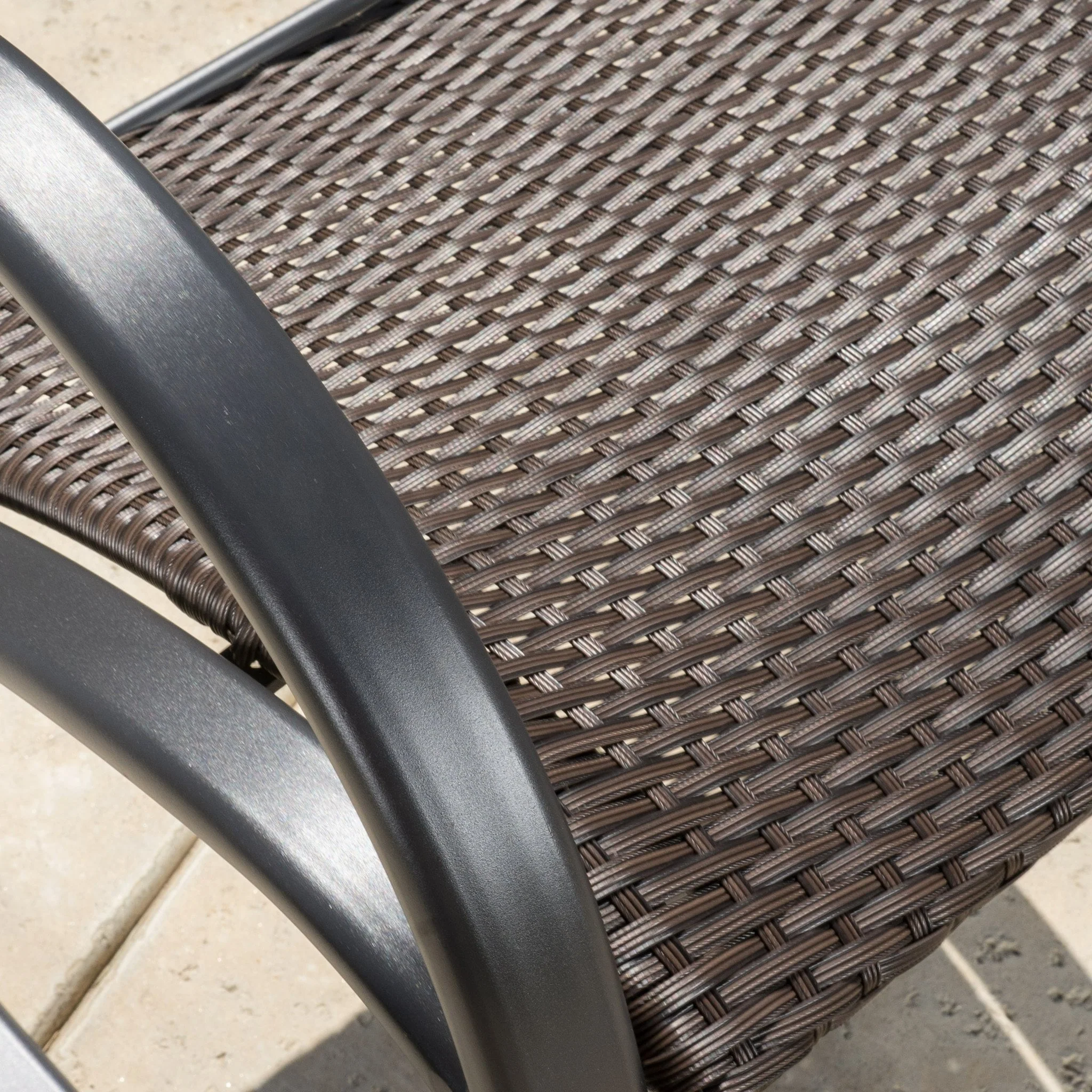 Leann Outdoor Dark Brown Wicker Rocking Chairs - furnishings