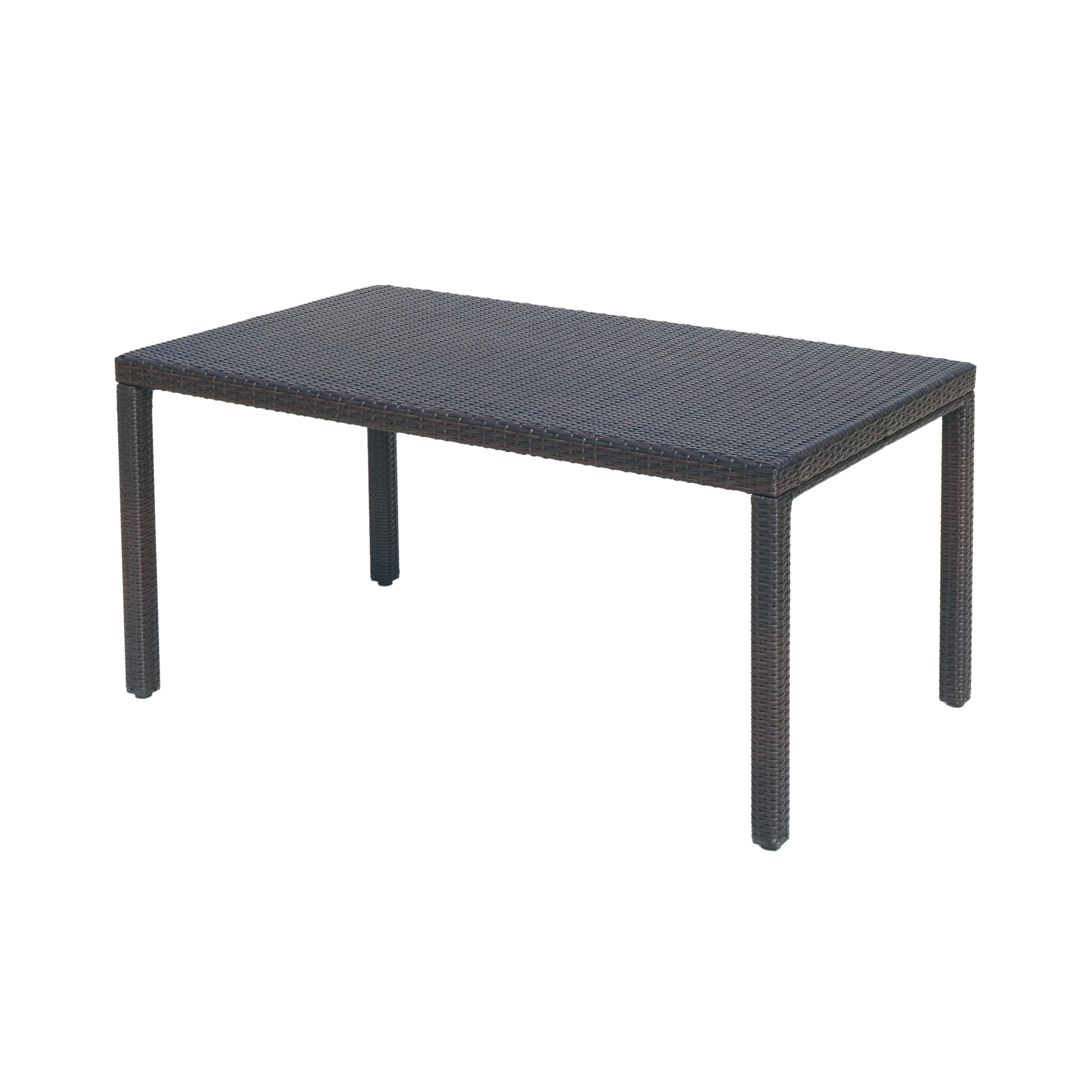 Edene Outdoor Multibrown Wicker Rectangular Dining Table - furnishings