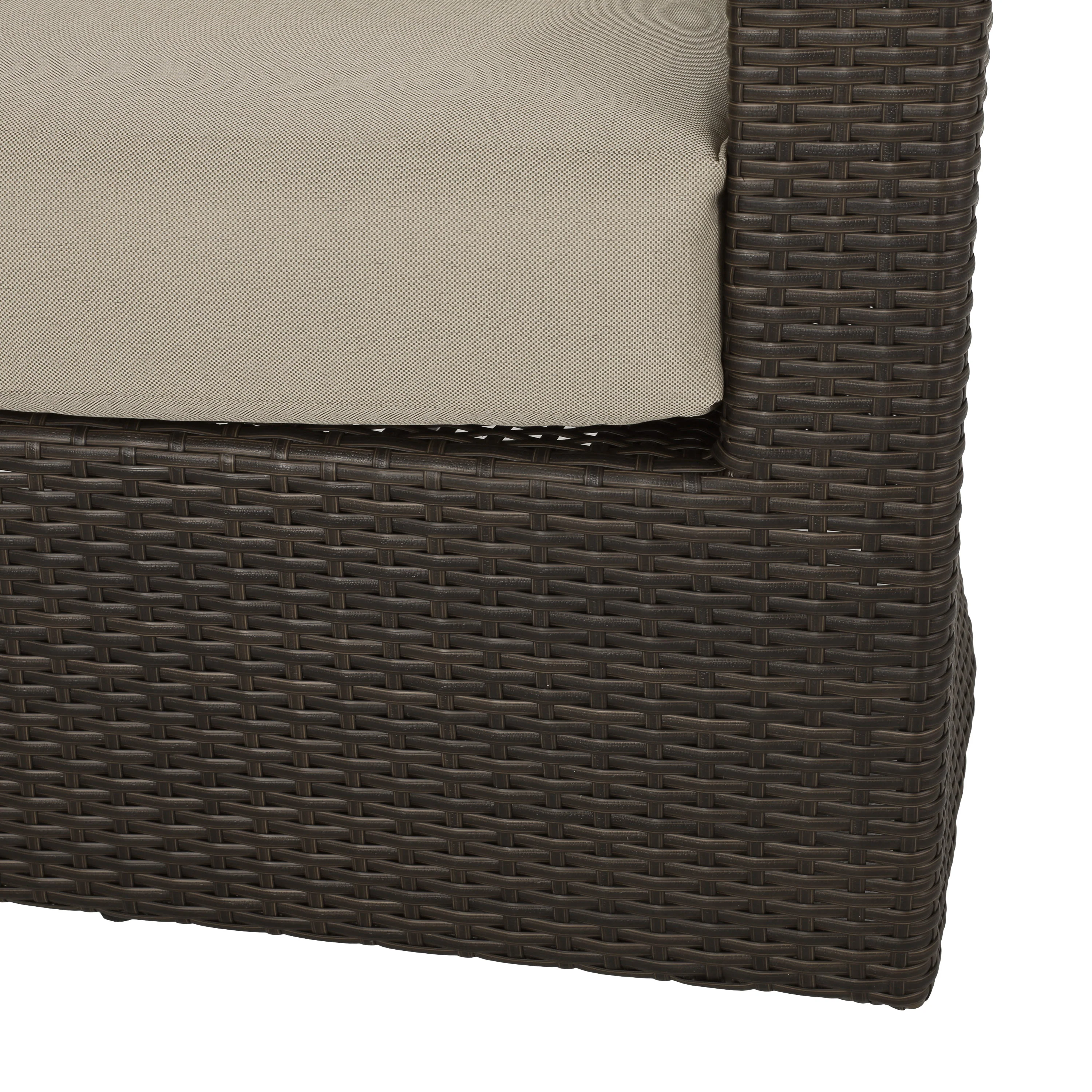 Dillard Outdoor 4 Seater Wicker Swivel Chair and Fire Pit Set - furnishings