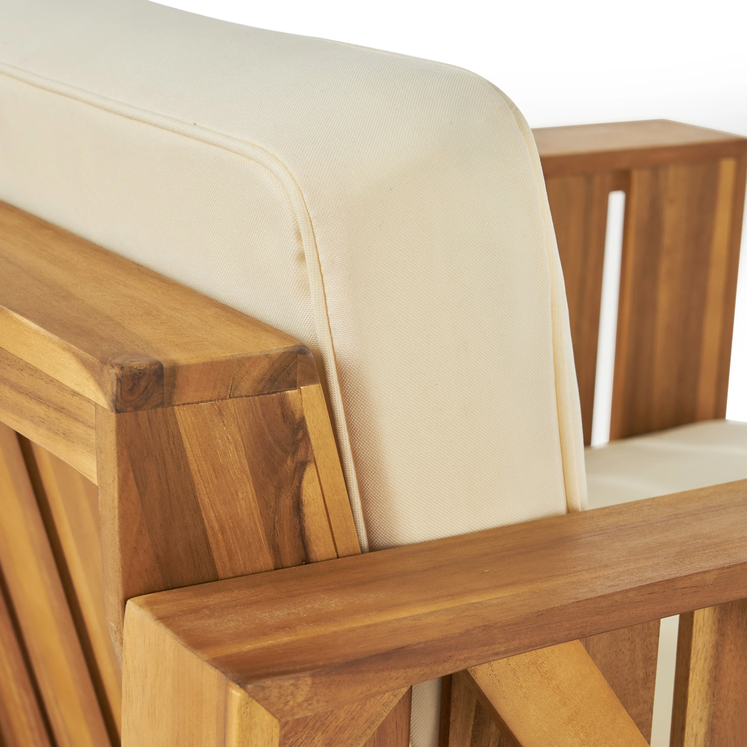 Edward Outdoor Acacia Wood Club Chairs with Water Resistant Cushions (Set of 2) - furnishings