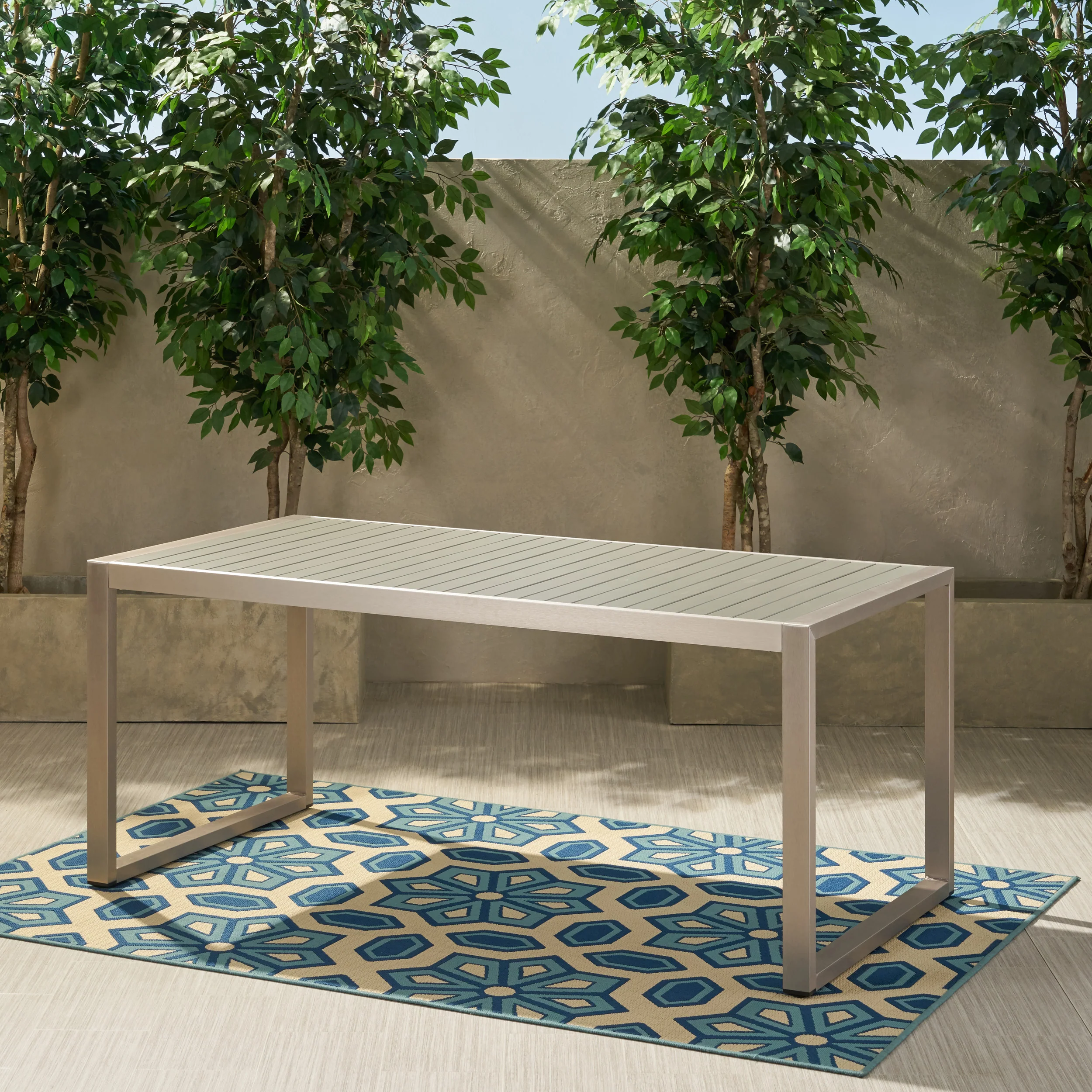Nealie Outdoor Aluminum Dining Table - furnishings
