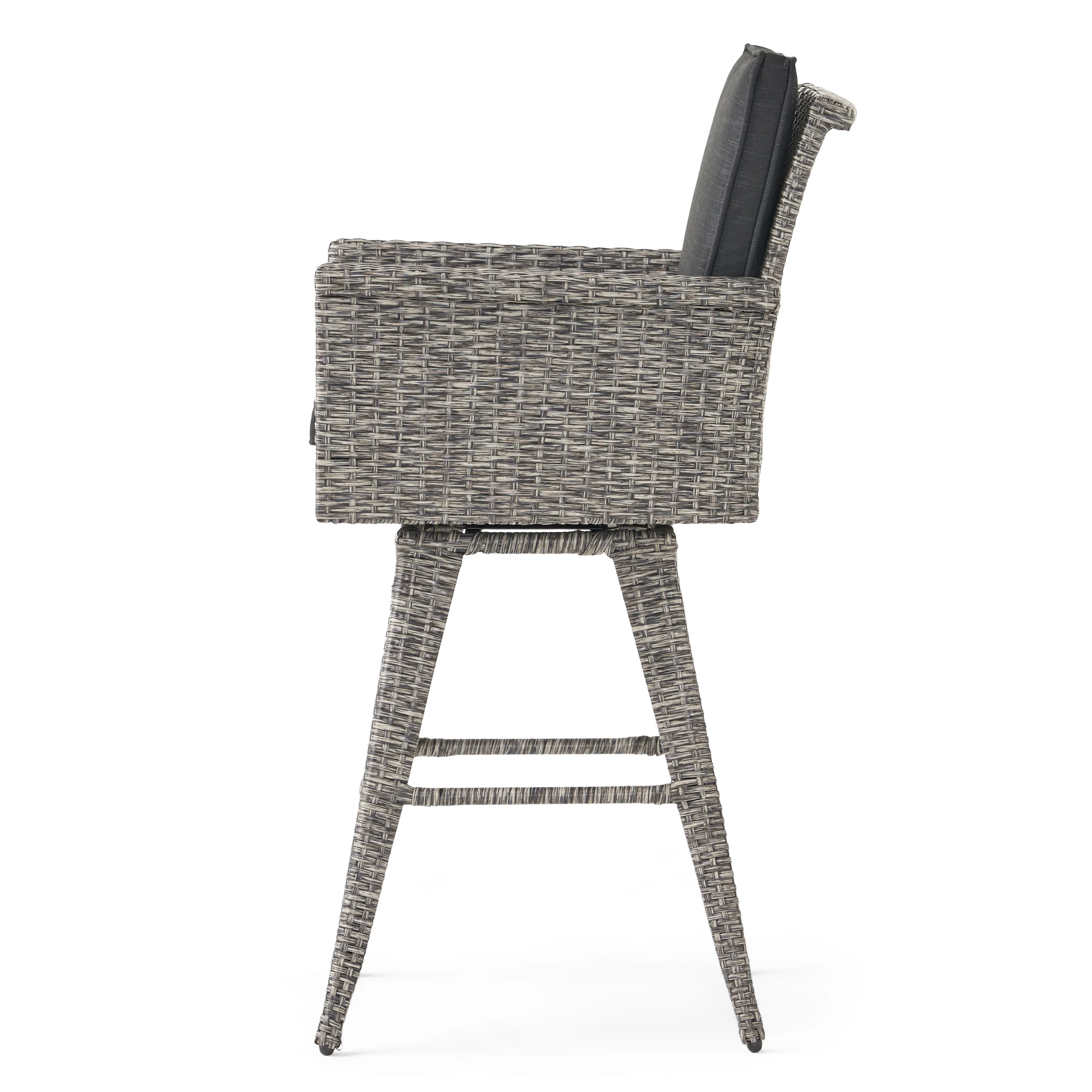Budva 30-Inch Outdoor Gray Wicker Barstool (set of 2) - furnishings