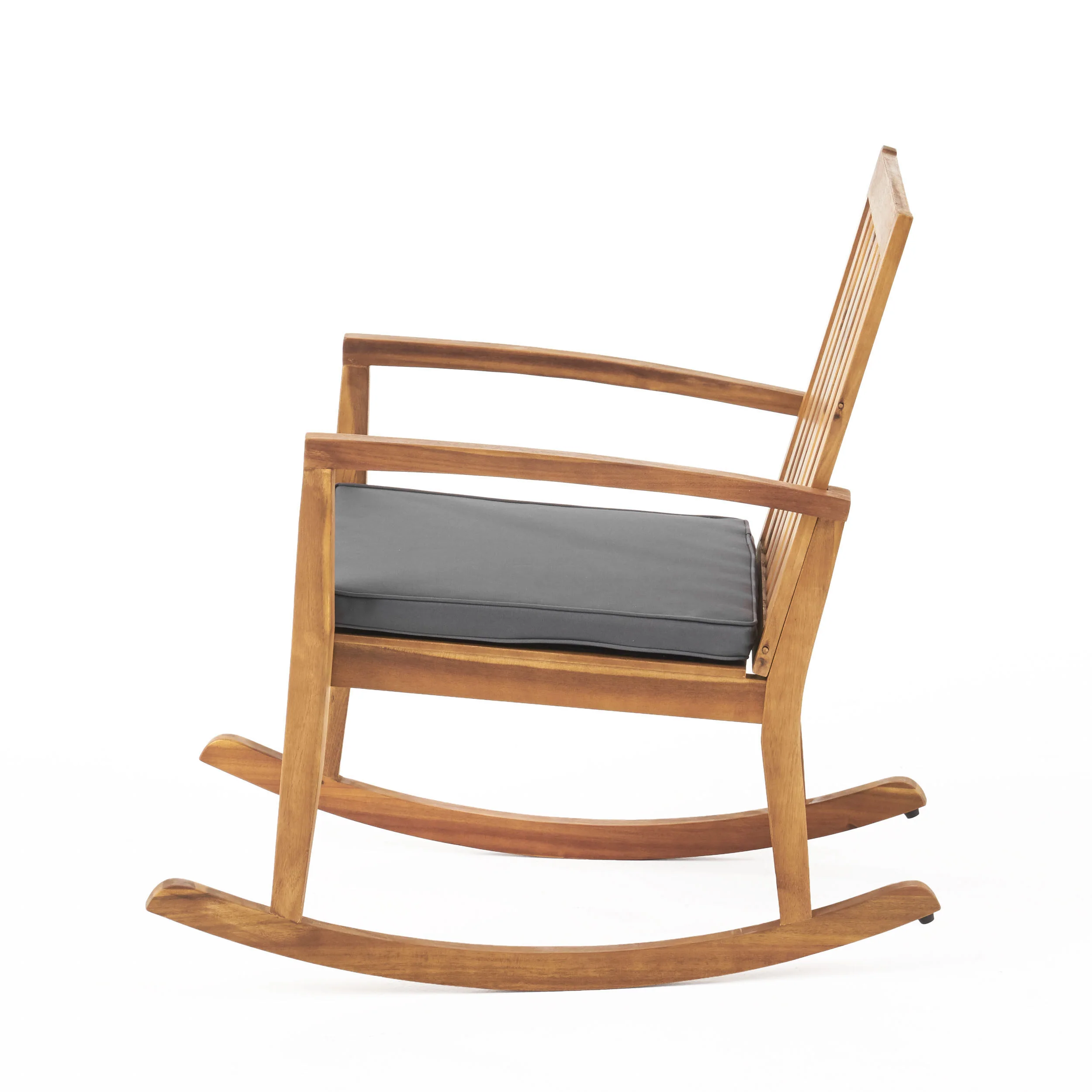 Yvonne Outdoor Acacia Wood Rocking Chair with Water-Resistant Cushions - furnishings