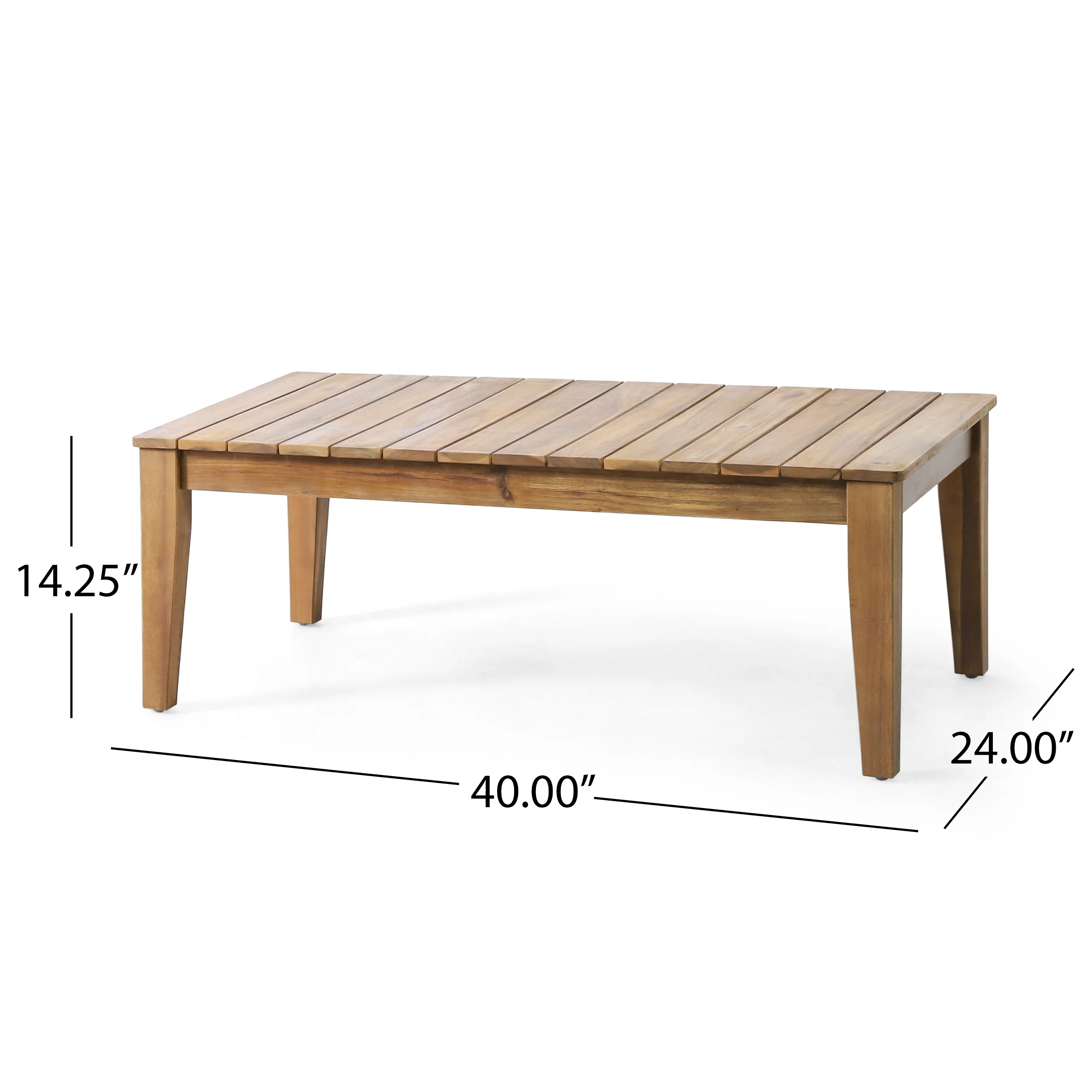 Camak Outdoor Acacia Wood Loveseat and Coffee Table Set, Teak, Beige - furnishings