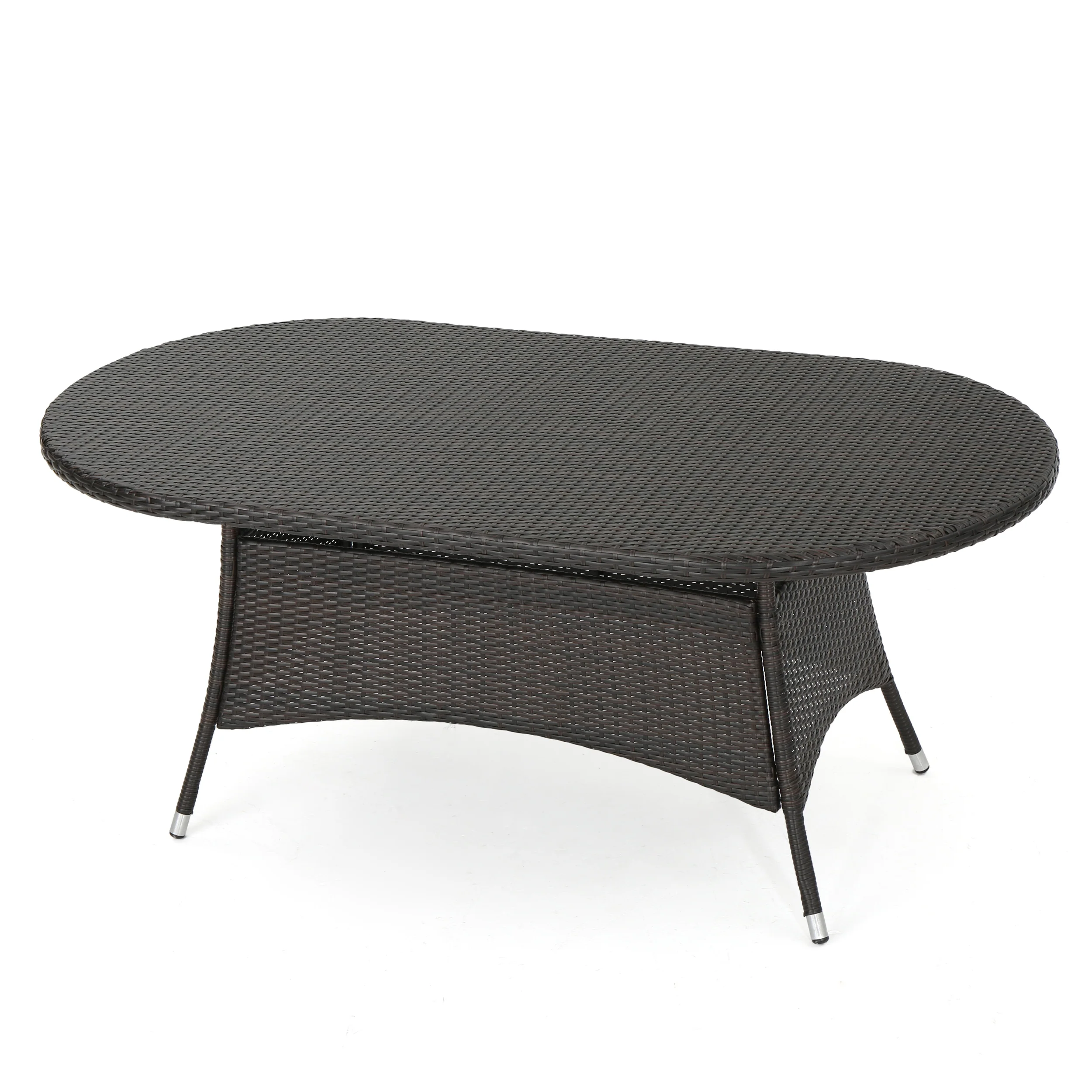 Bristle Multi Brown PE Oval Dining Table - furnishings