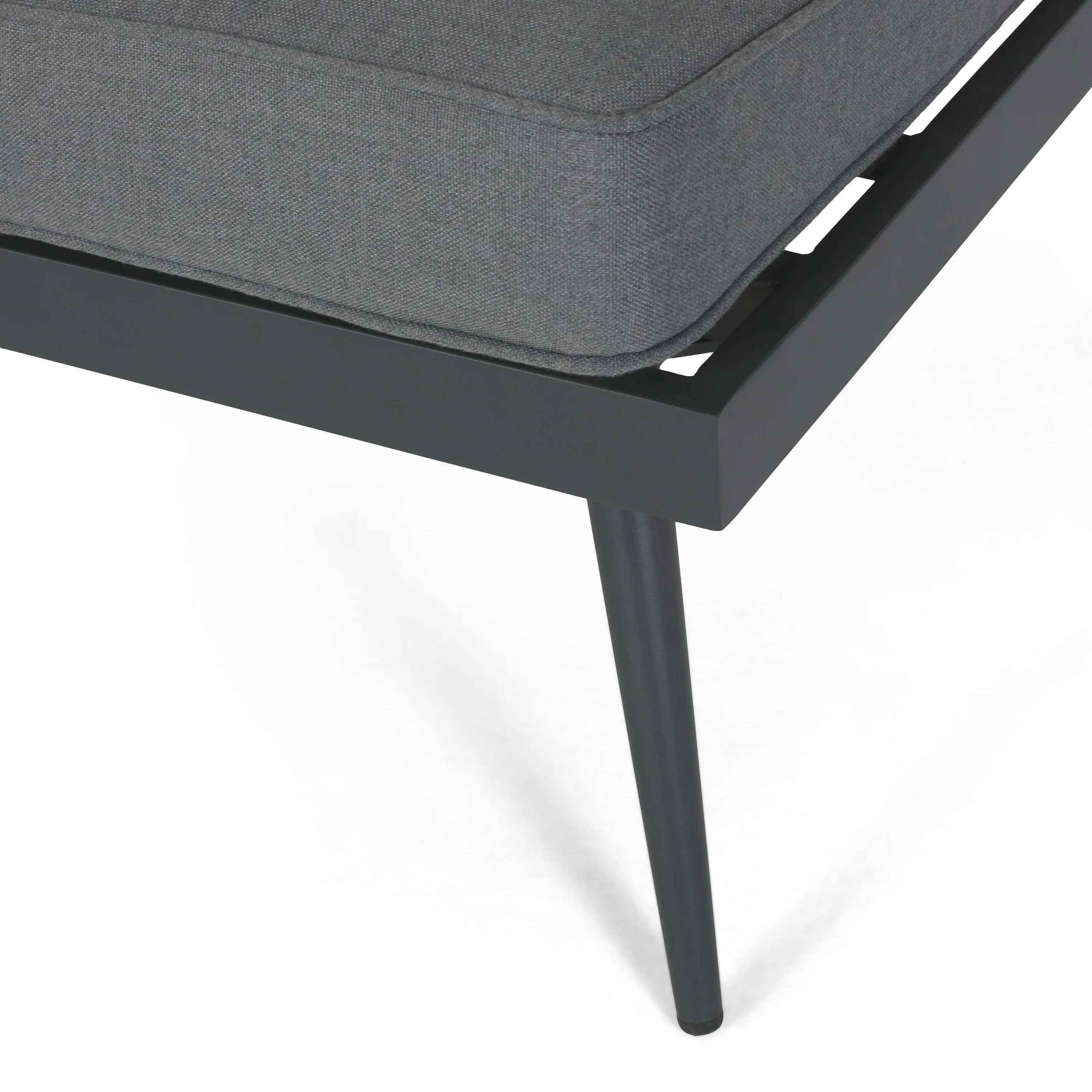 Deborah Outdoor Wood and Aluminum V-Shaped 5 Seater Sofa Set - furnishings