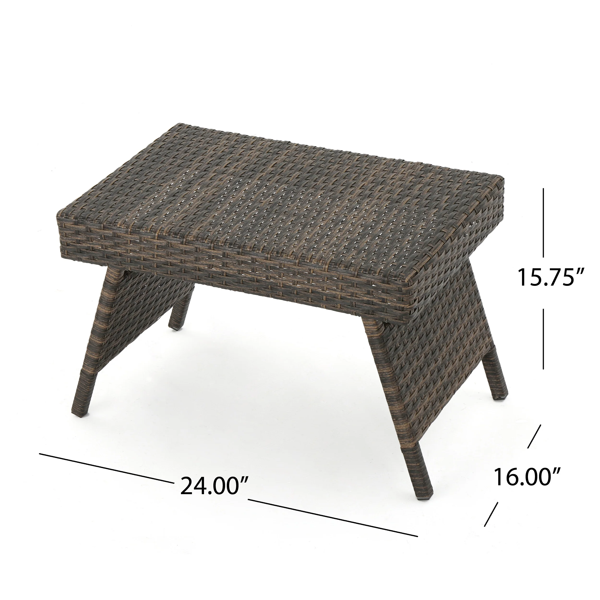 Thelma Outdoor Wicker Chaise Lounge w/ Aluminum Frame & Table - furnishings