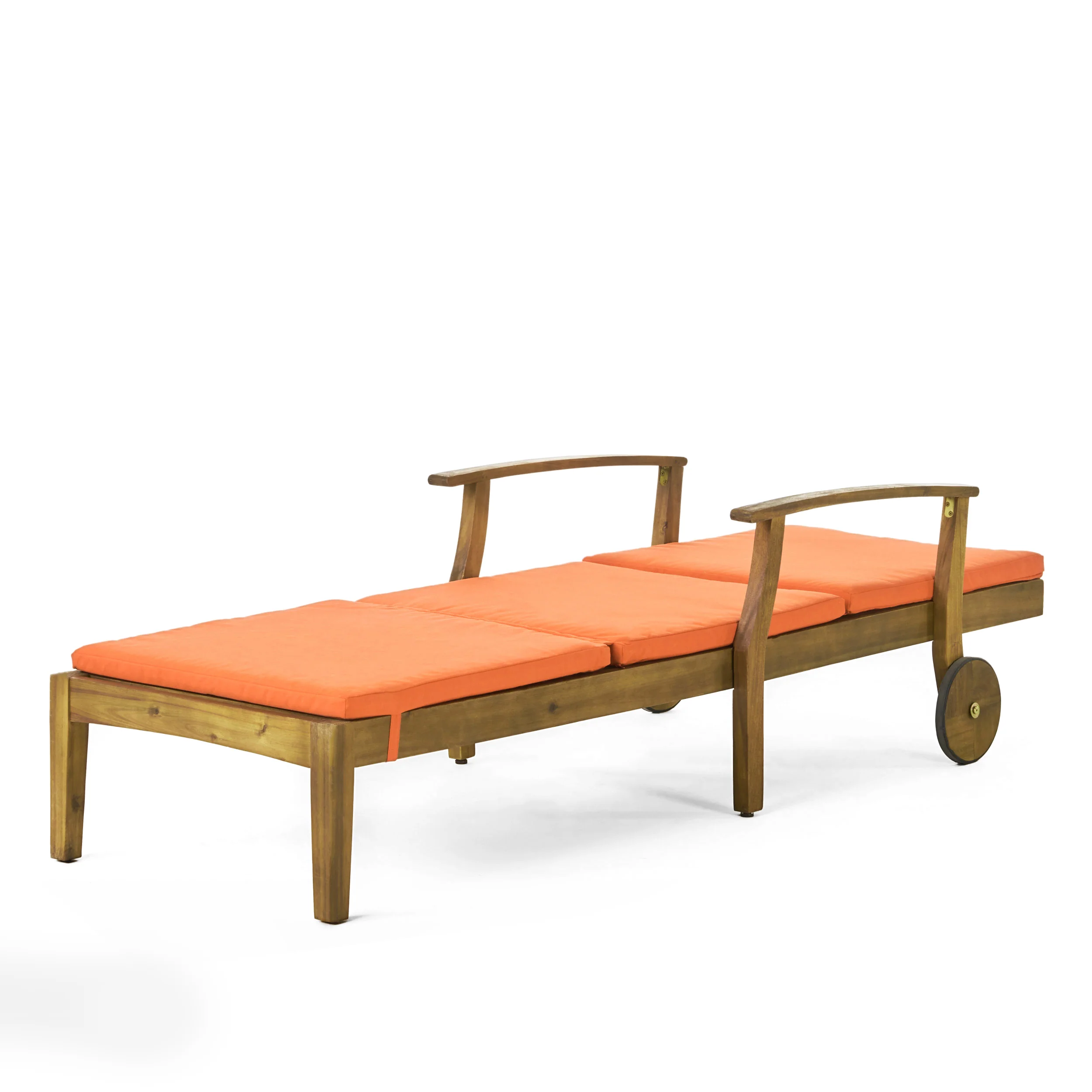 Capri Outdoor Acacia Wood 3 Piece Chaise Lounge Set with Water-Resistant Cushions - furnishings