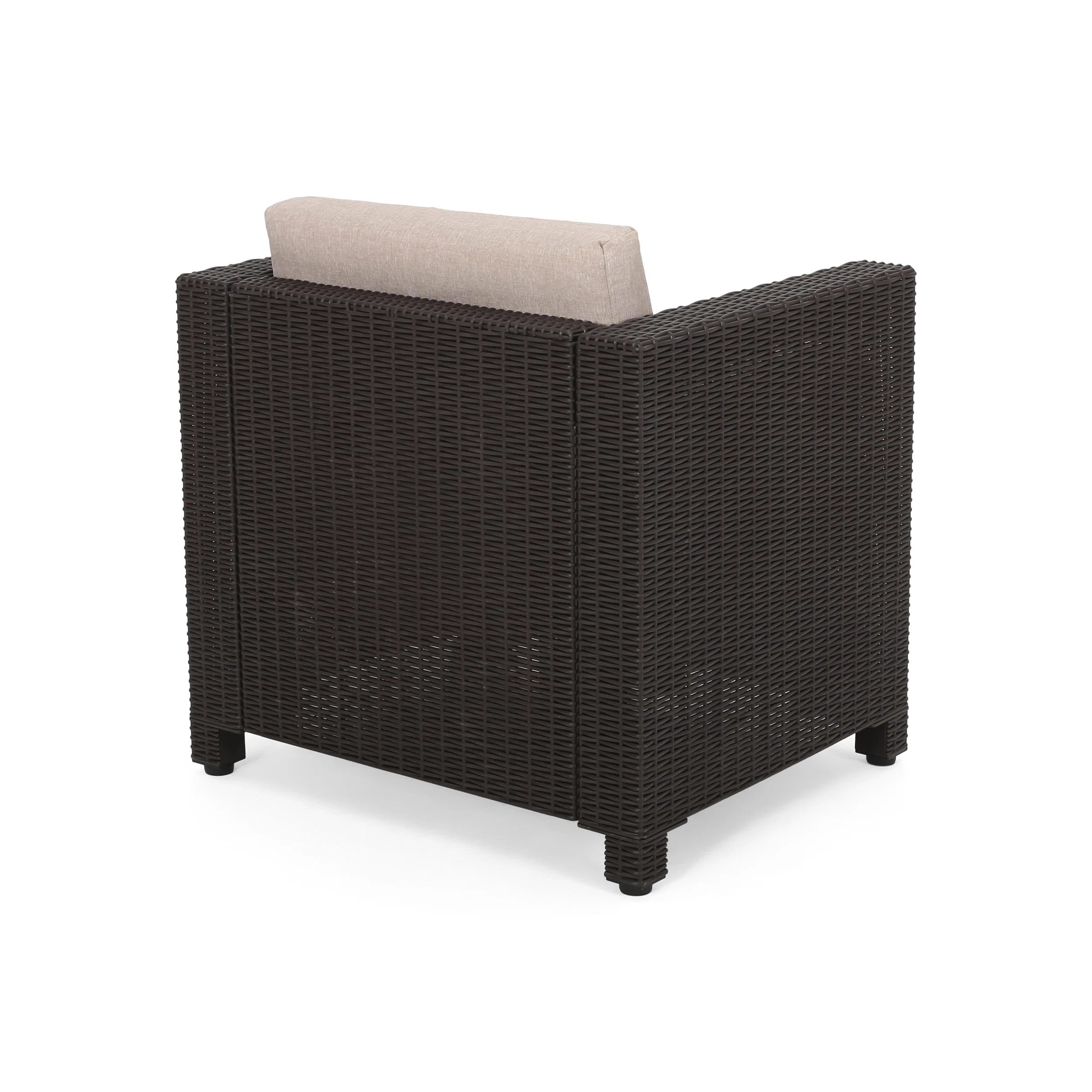 Riley Outdoor Wicker Print 2 Seater Chat Set with Ottomans - furnishings