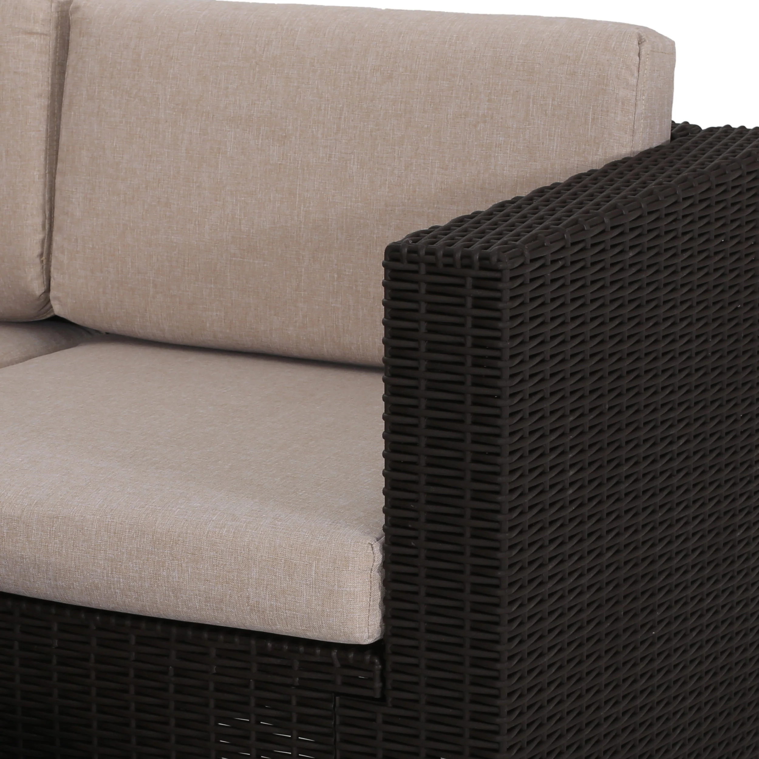 Riley Outdoor All Weather Faux Wicker 5 Seater Sectional Sofa Set with Cushions - furnishings