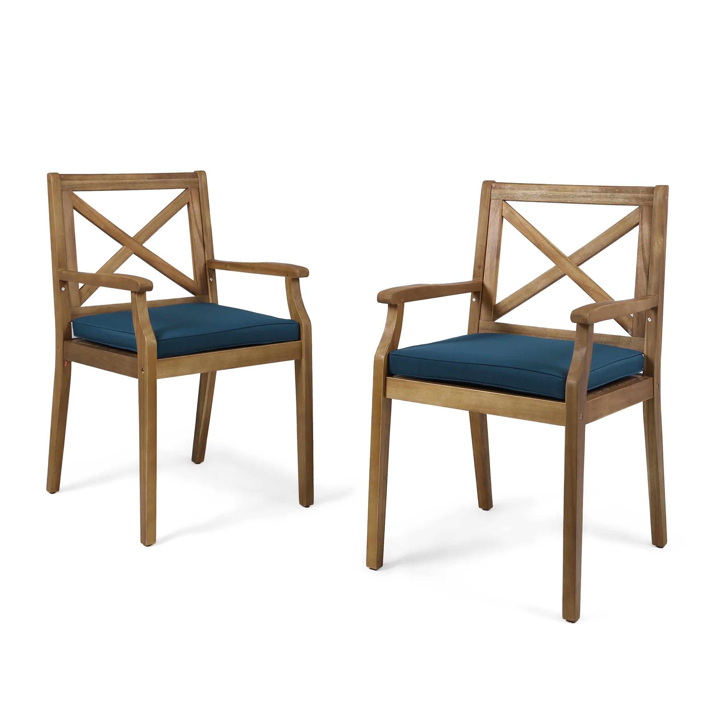 Peter Outdoor Acacia Wood Dining Chair (Set of 2 - furnishings