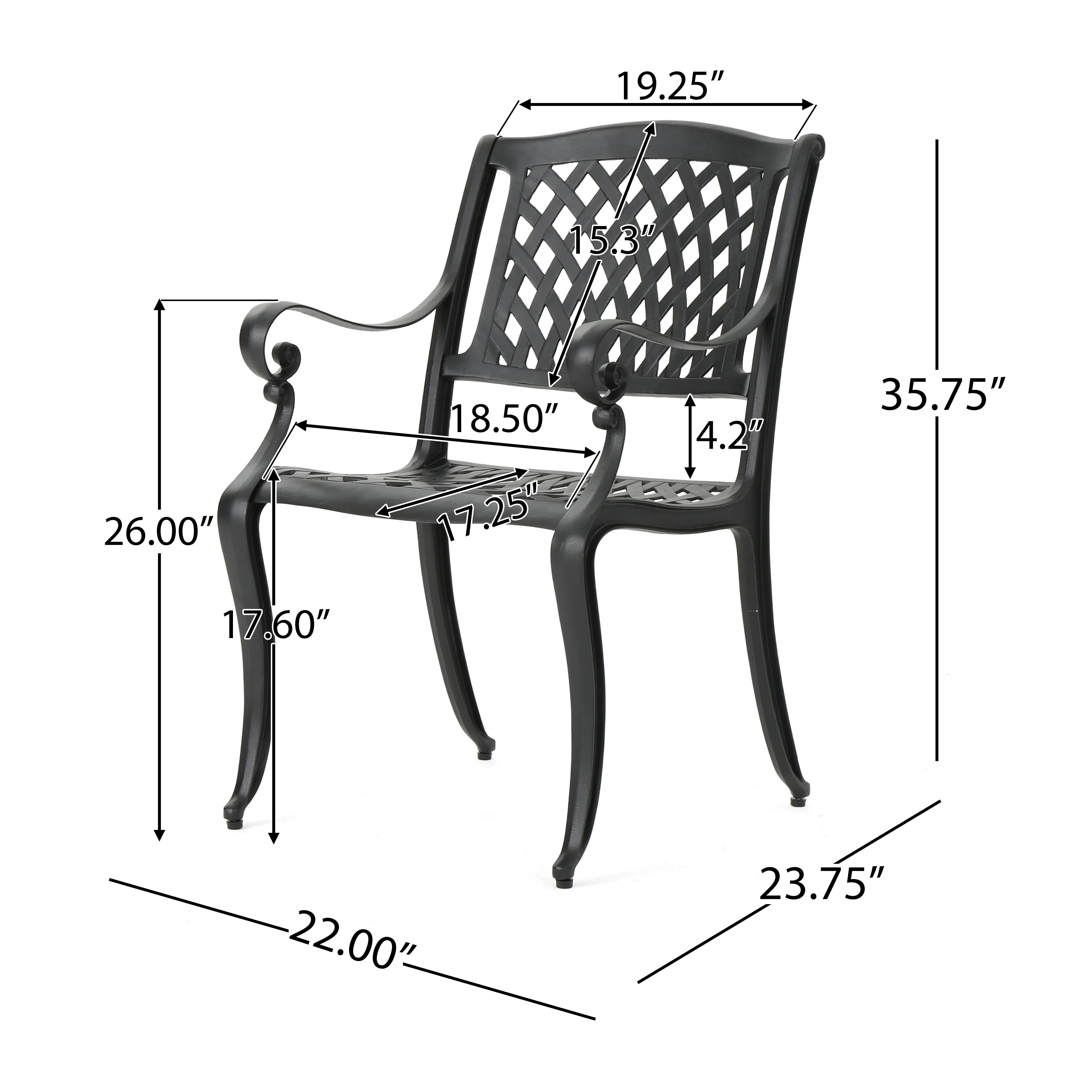 Hallandale Outdoor Dining Chair with Cushion (Set of 2) - furnishings
