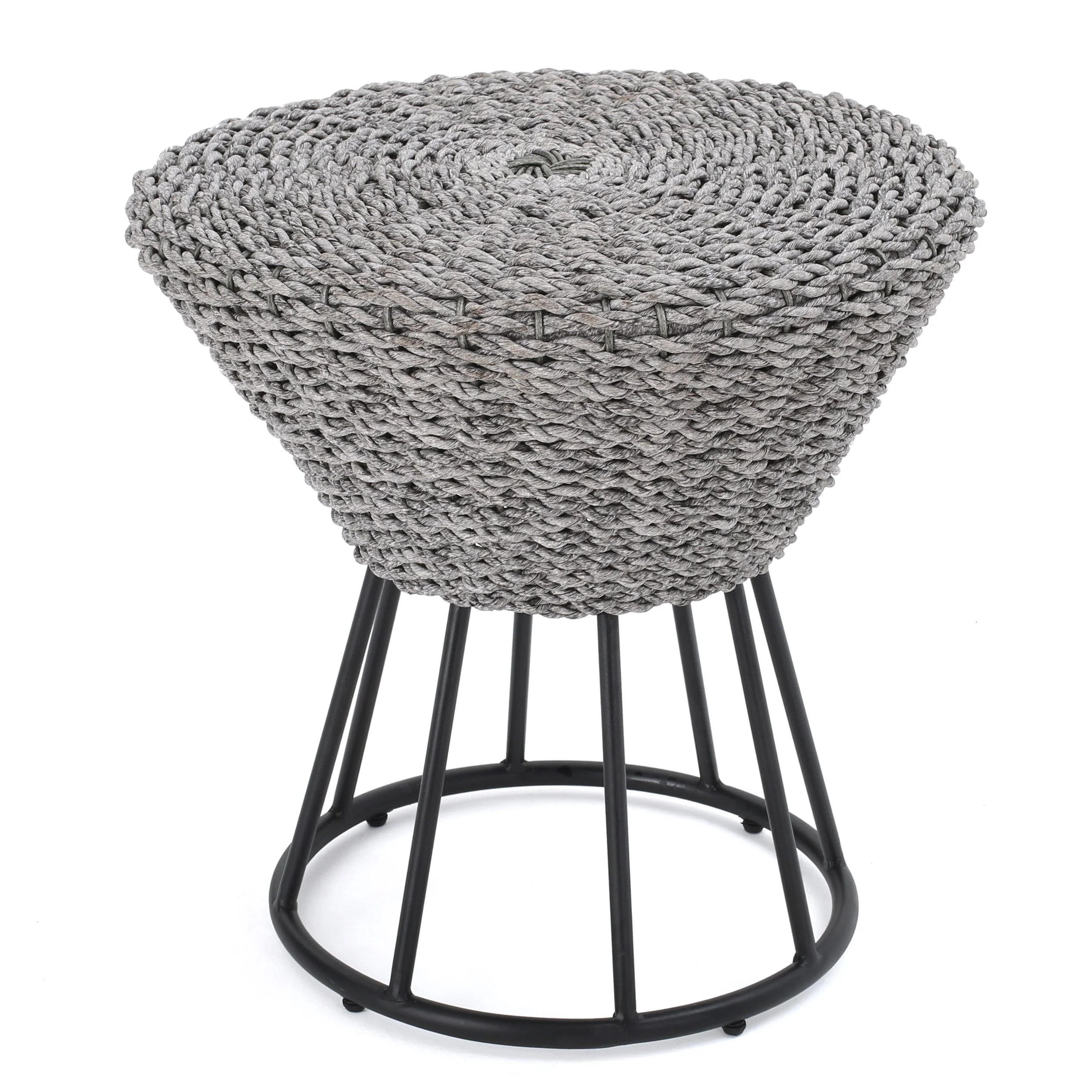 Keira Outdoor 3 Piece Gray Wicker Armed Chaise Lounges with Side Table - furnishings