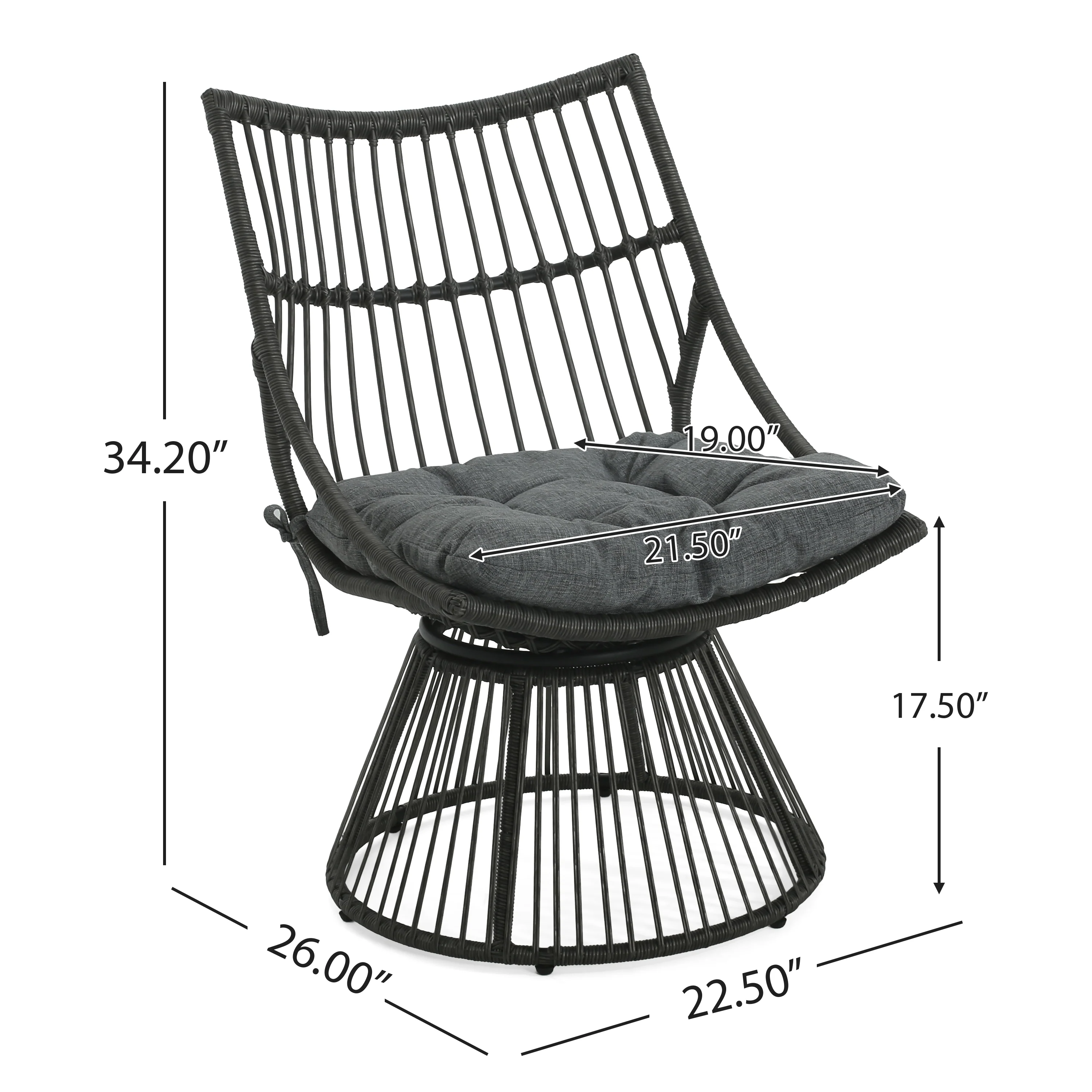 Apulia Wicker Outdoor Lounge Chair with Cushions - furnishings