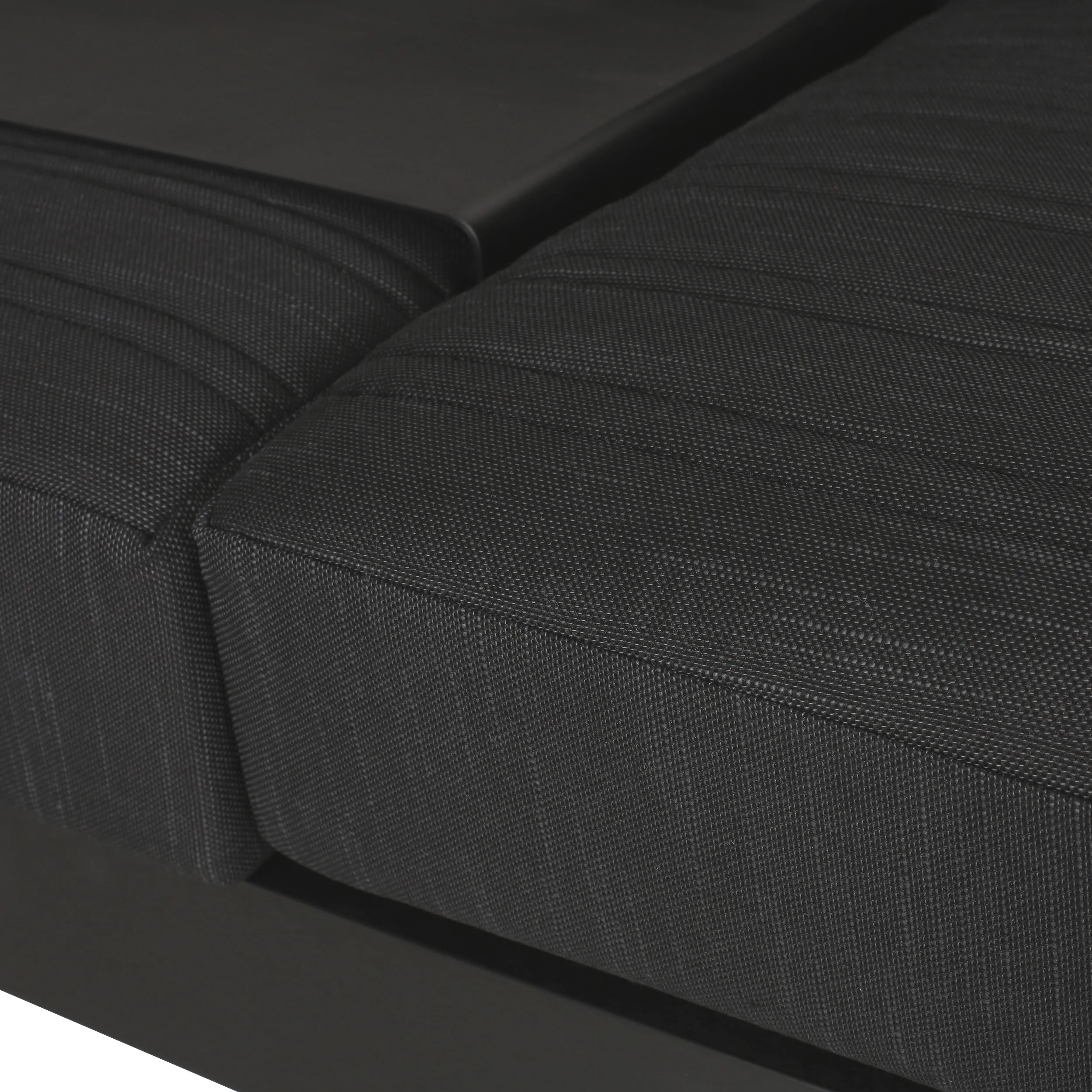 Neffs Outdoor Aluminum 3 Seater Sofa with Water Resistant Cushions, Black, Natural, and Dark Gray - furnishings