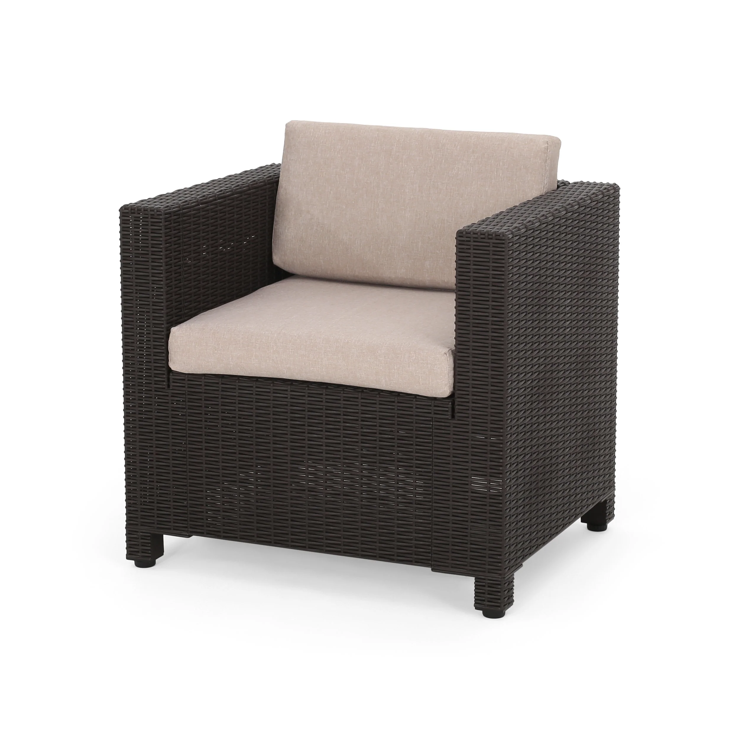 Ethan Outdoor Faux Wicker Club Chairs with Cushions - furnishings