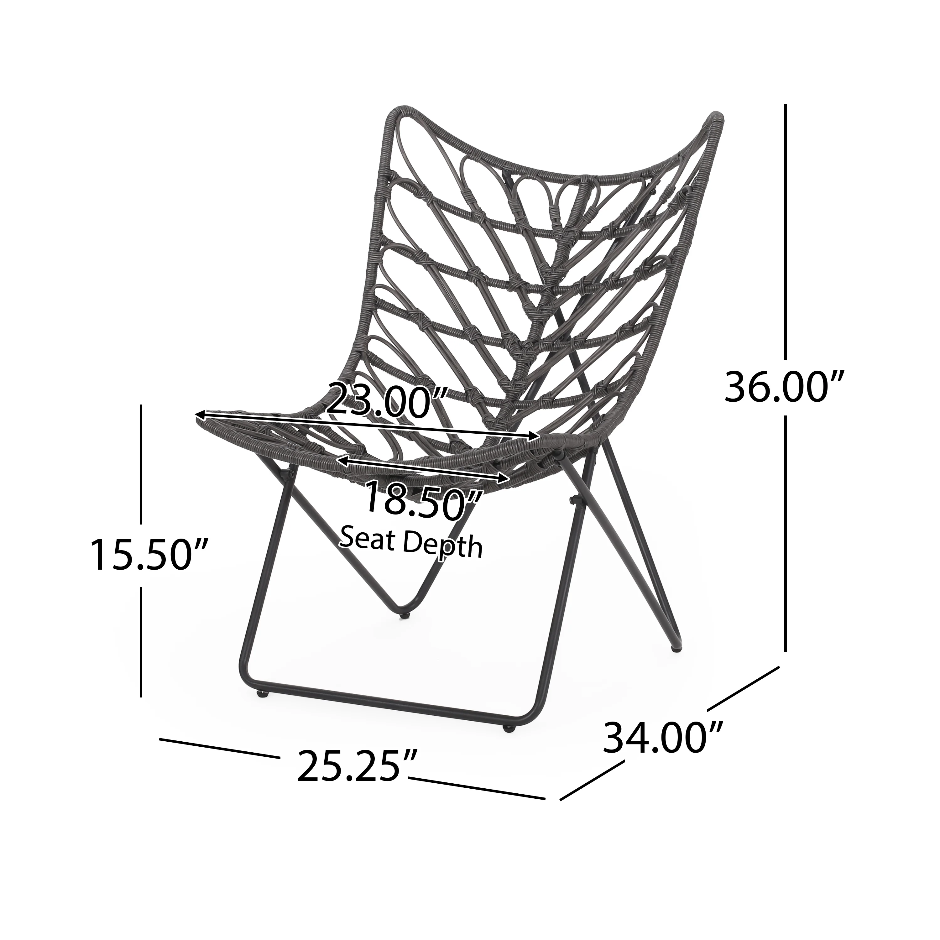 Danbury Outdoor Boho Modern Wicker 3 Piece Chat Set - furnishings