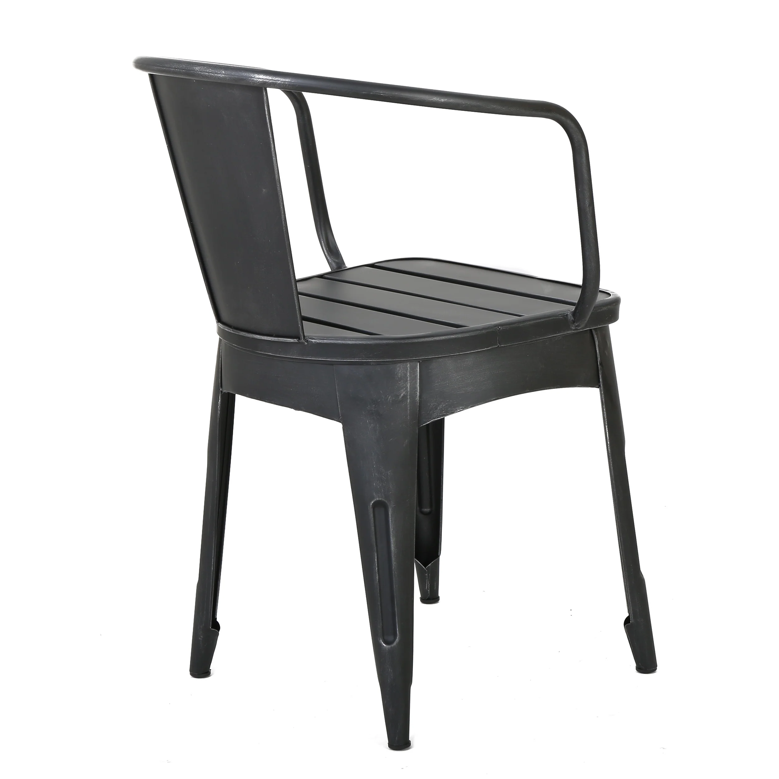 Castro Outdoor Modern 3-Piece Metal Bistro Set with Slats - furnishings