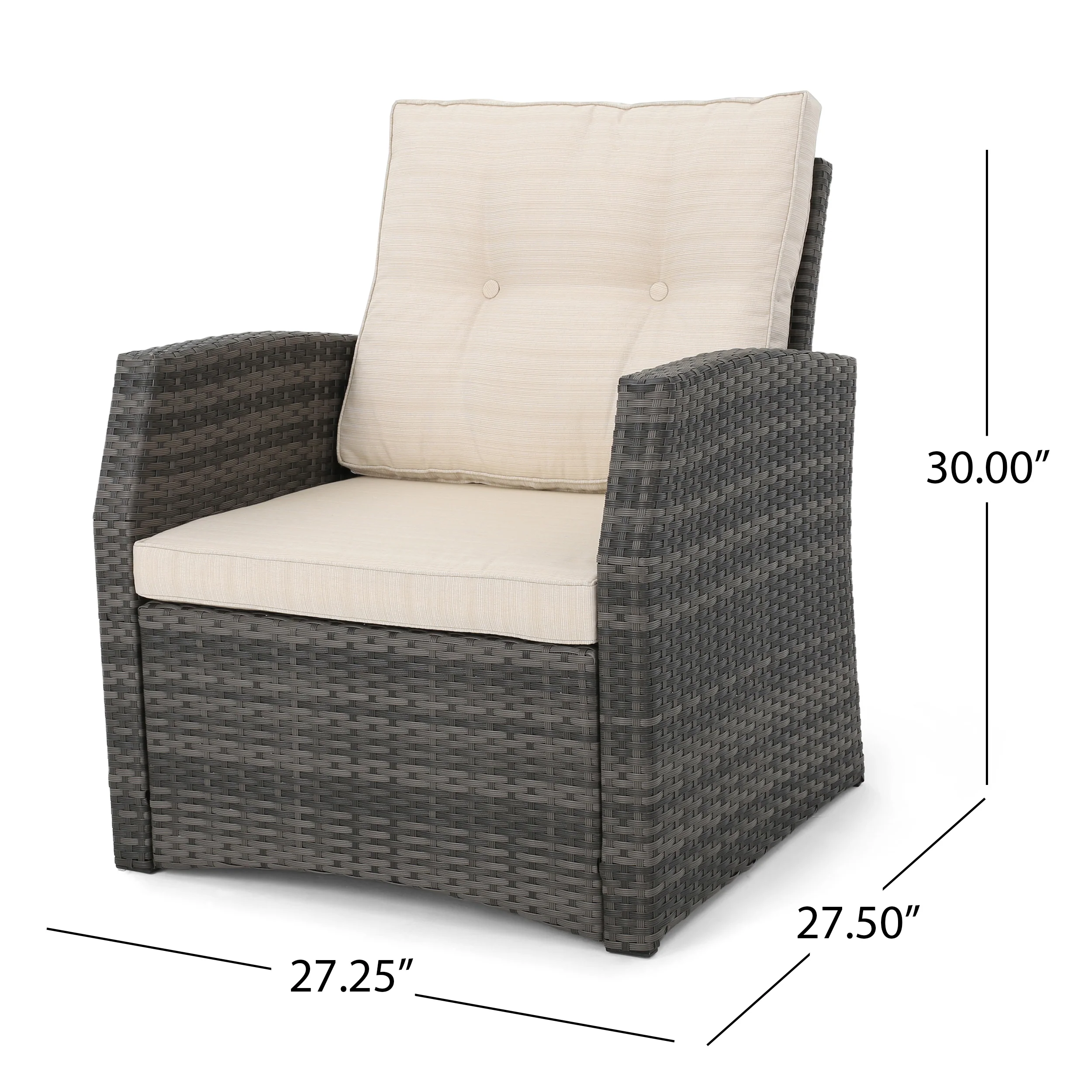 Nikki Outdoor Wicker Club Chairs with Cushions, Set of 2 - furnishings