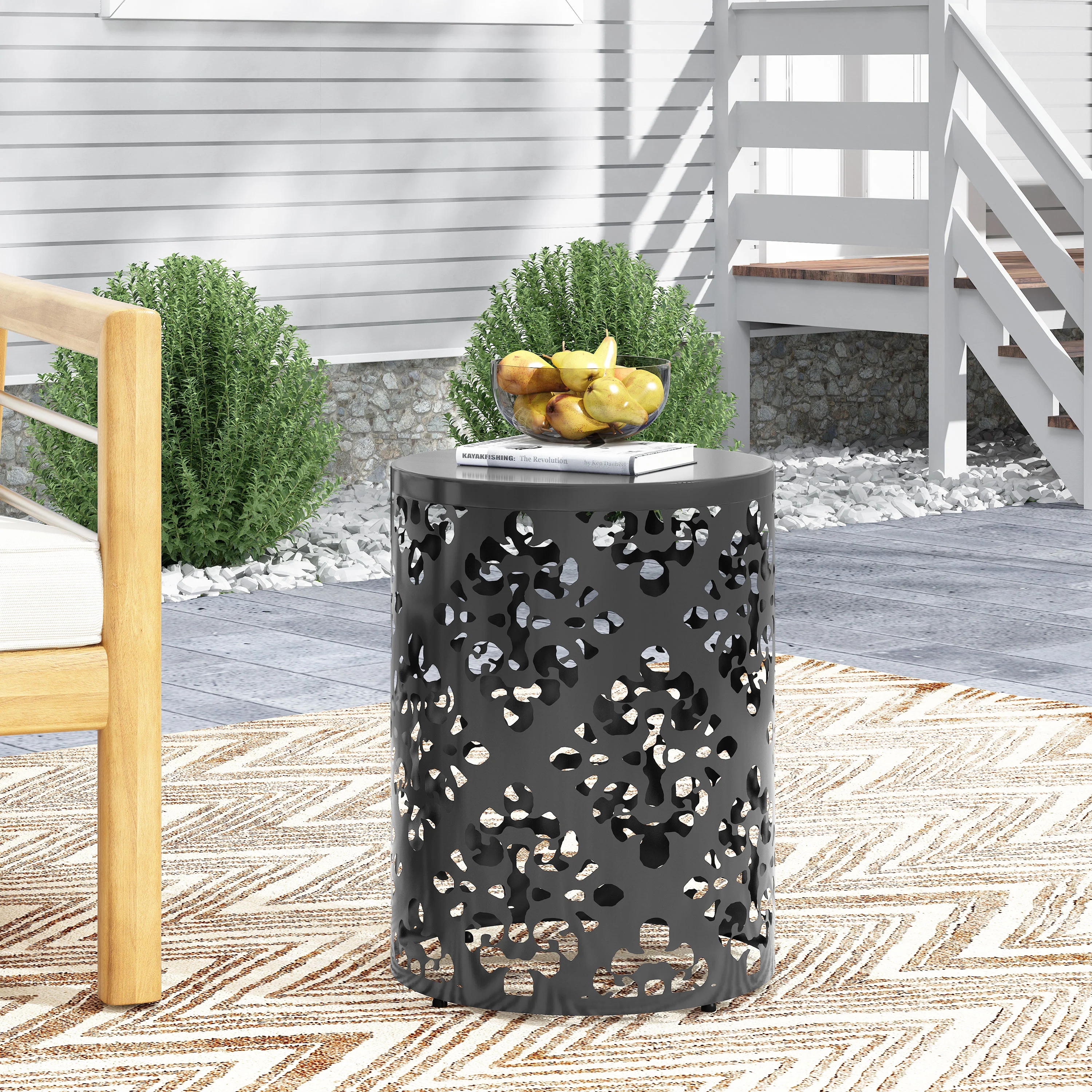 Verdugo Outdoor Metal Side Table - furnishings
