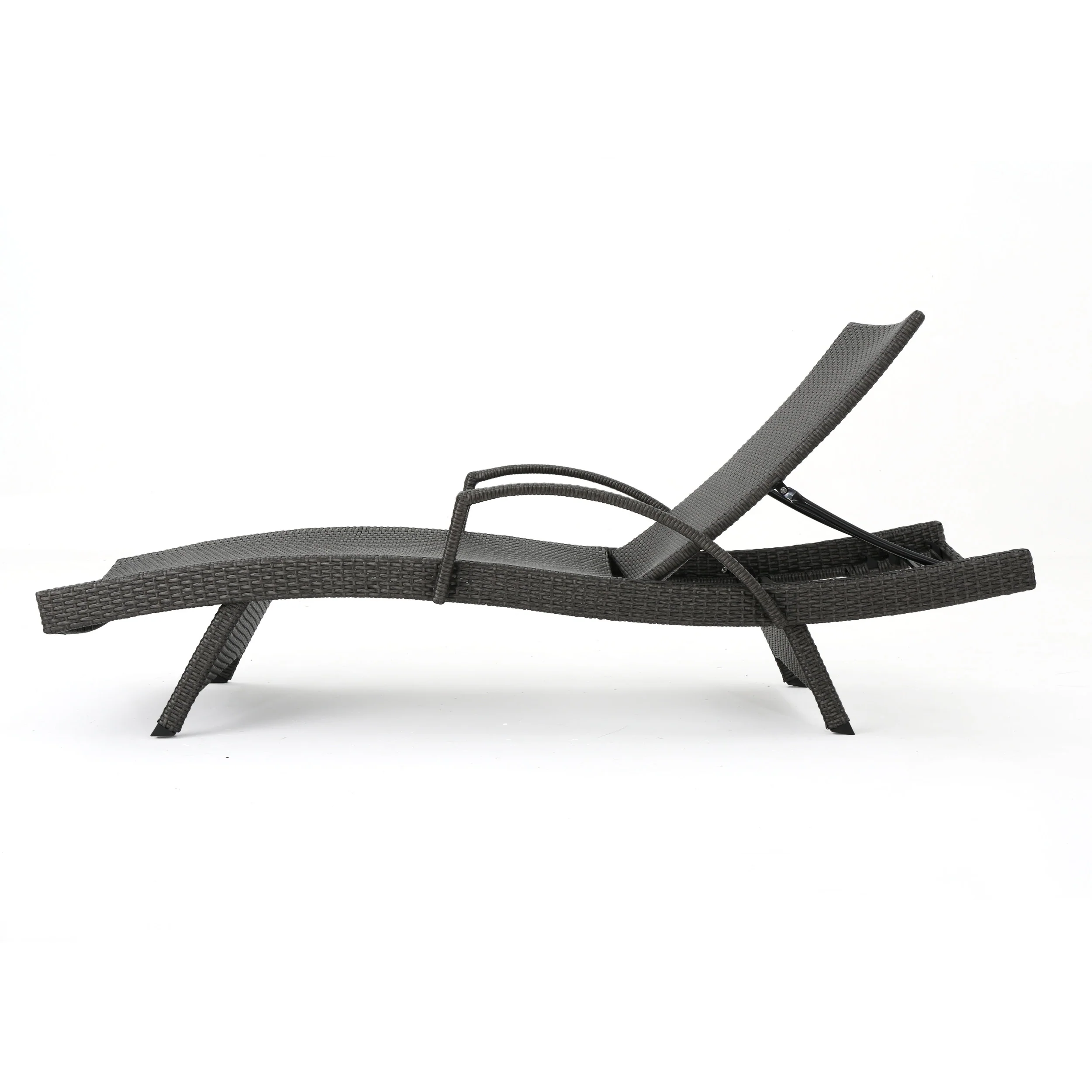 Soleil Outdoor Gray Wicker Arm Chaise Lounges - furnishings