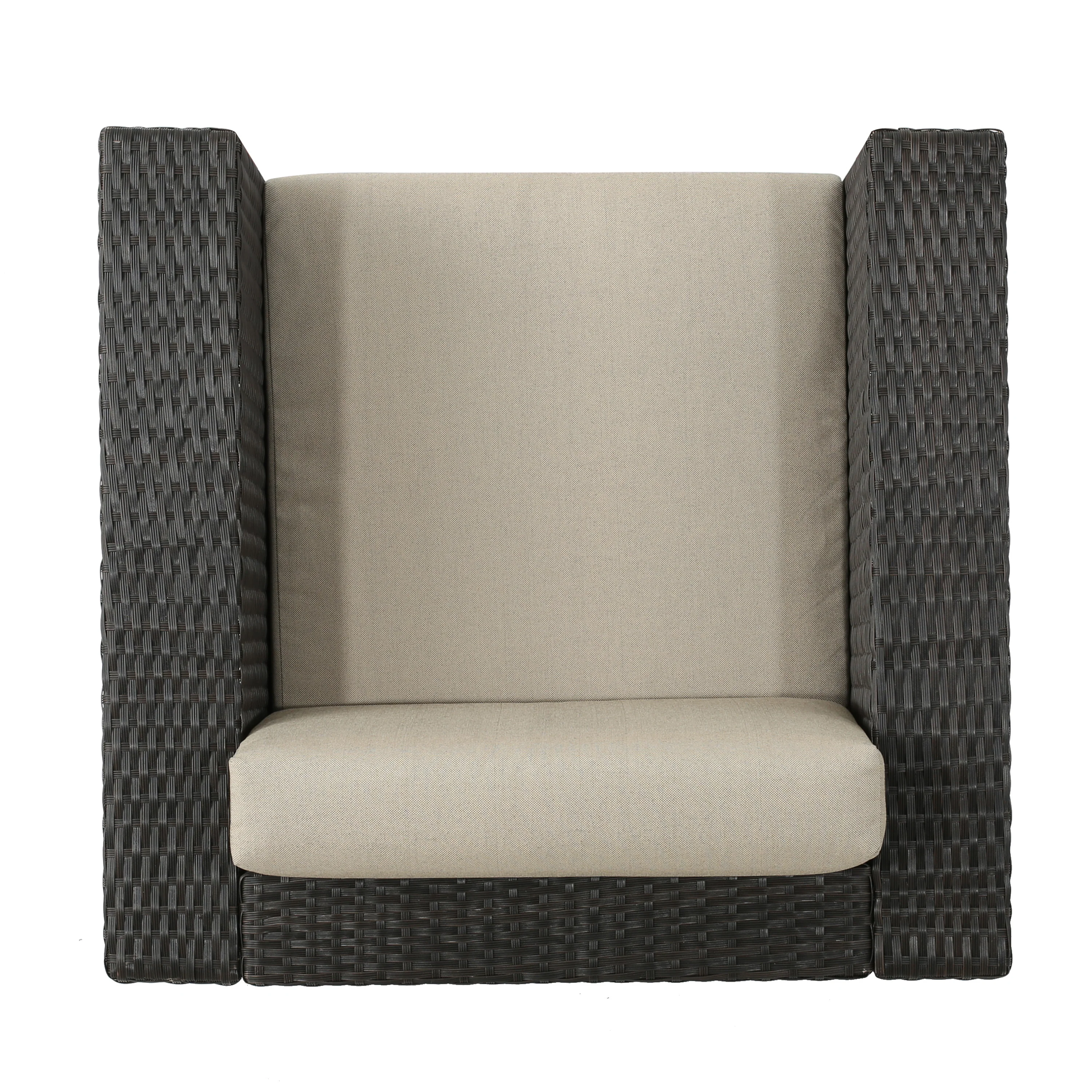 Fuller Outdoor 4 Piece Club Chair Set with Square Fire Pit - furnishings
