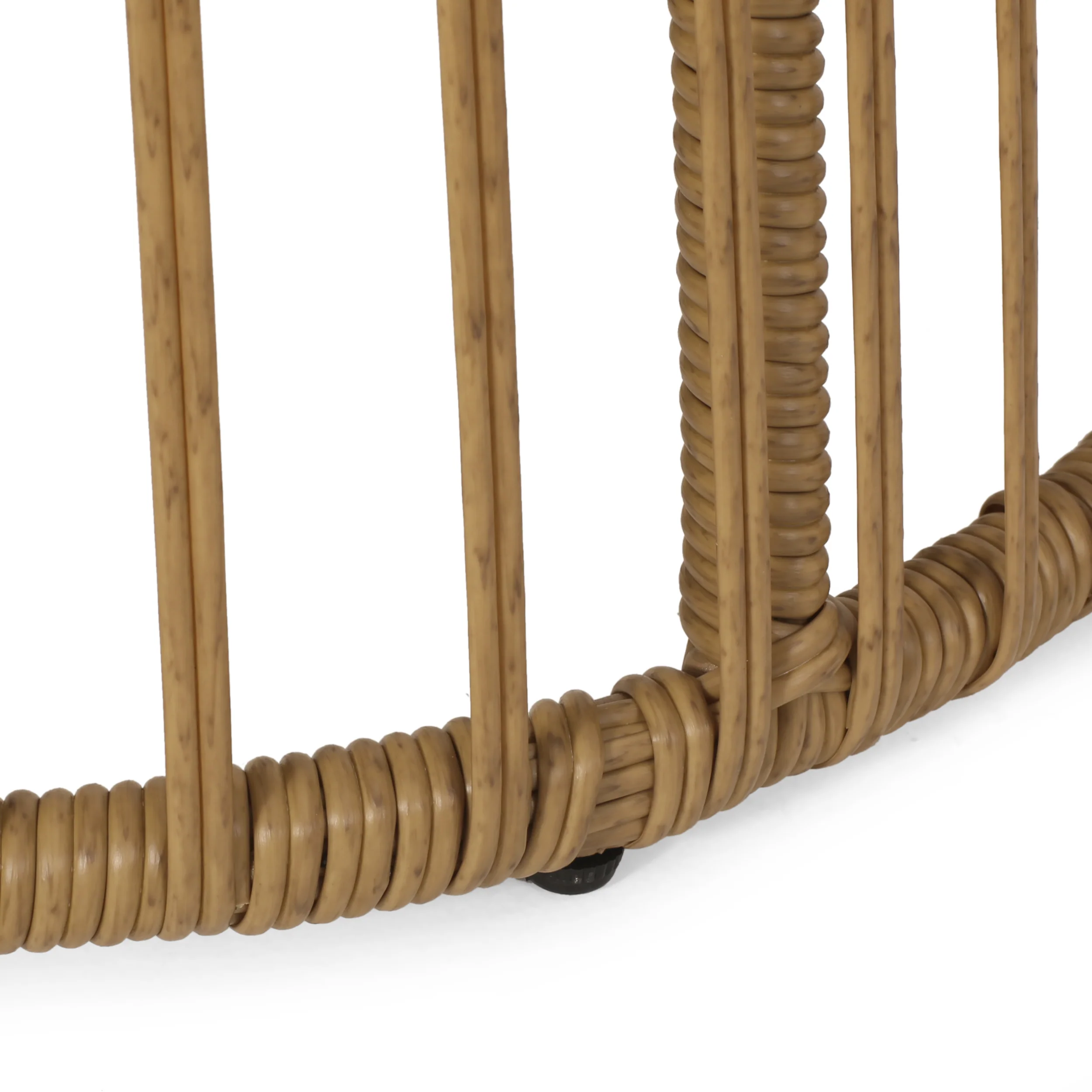 Apulia Outdoor Wicker Side Table, Light Brown - furnishings