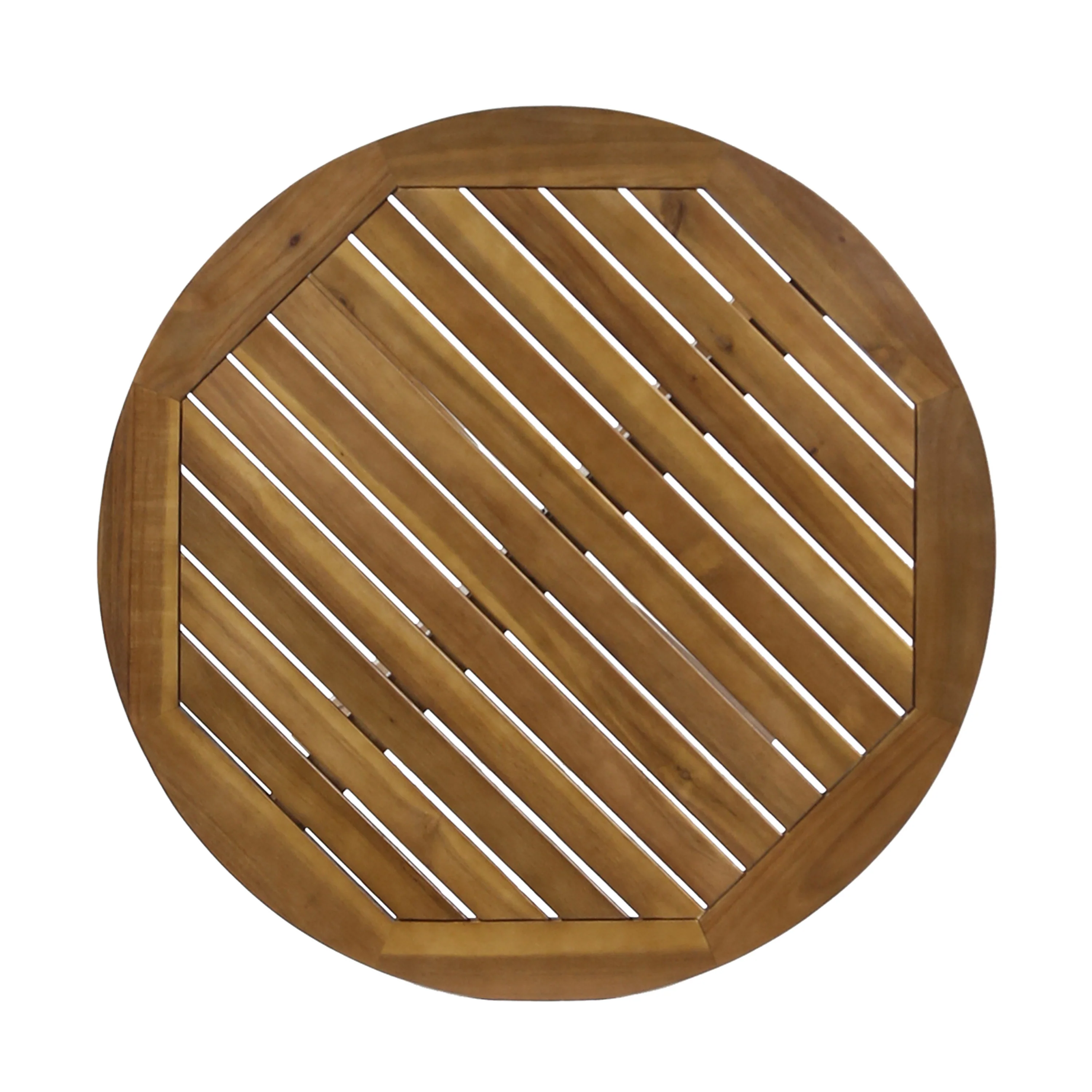 Brigitte Outdoor Round Acacia Wood Bistro Table with X Legs - furnishings