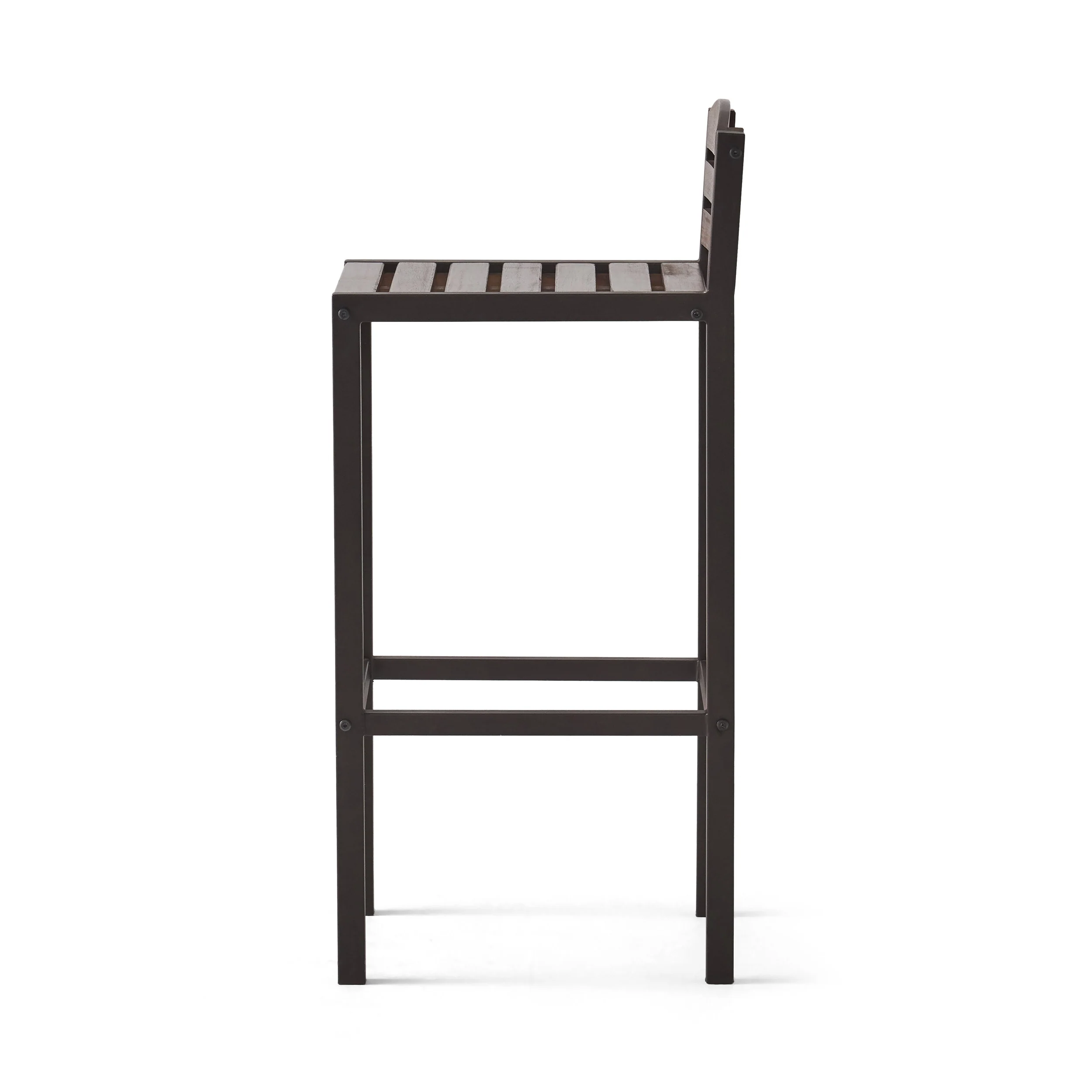 Isabel Acacia Rustic Metal & Dark Brown Wood 30-Inch Barstools (Set of 2) - furnishings
