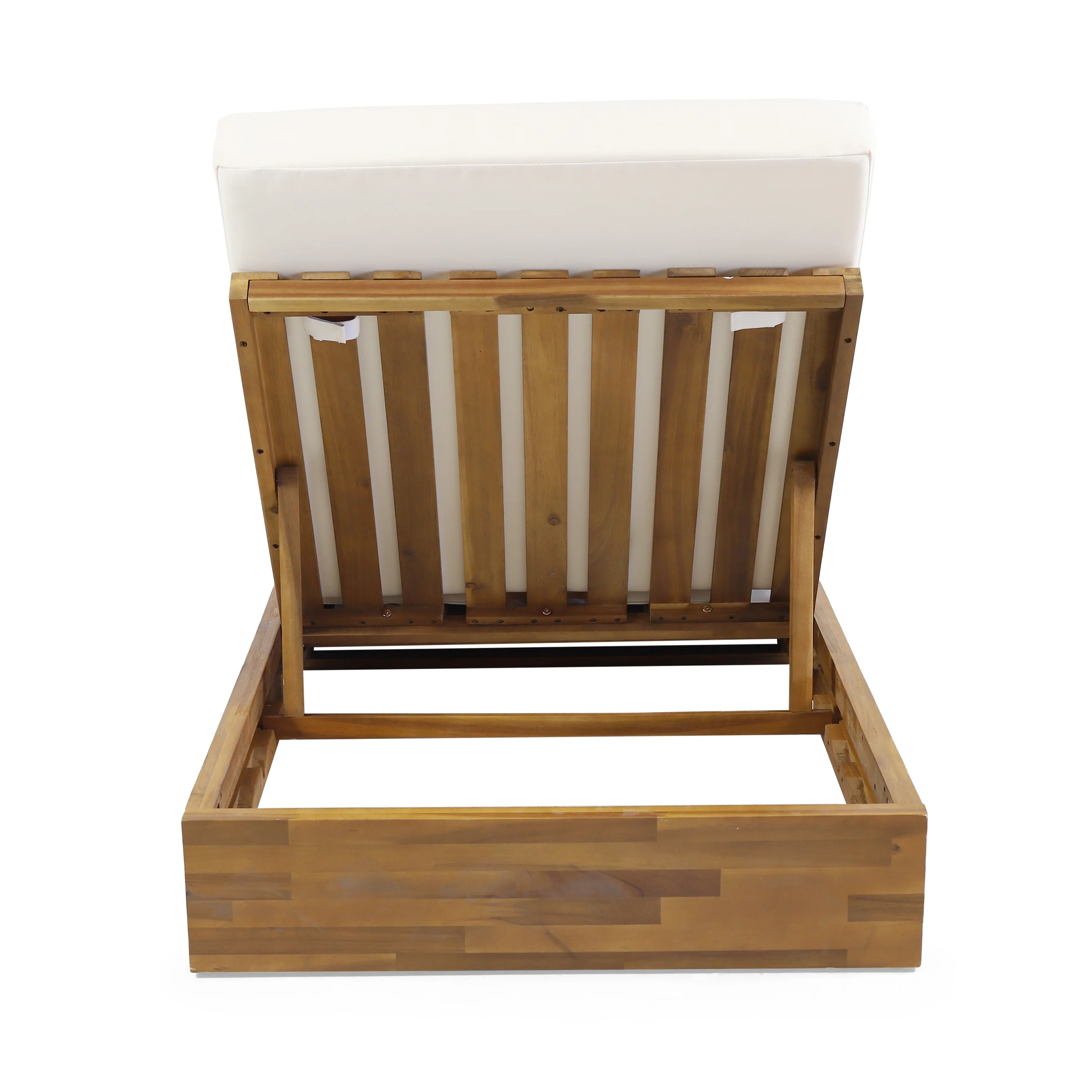 Niyanna Outdoor Acacia Wood Chaise Lounge with Cushion (Set of 2) - furnishings