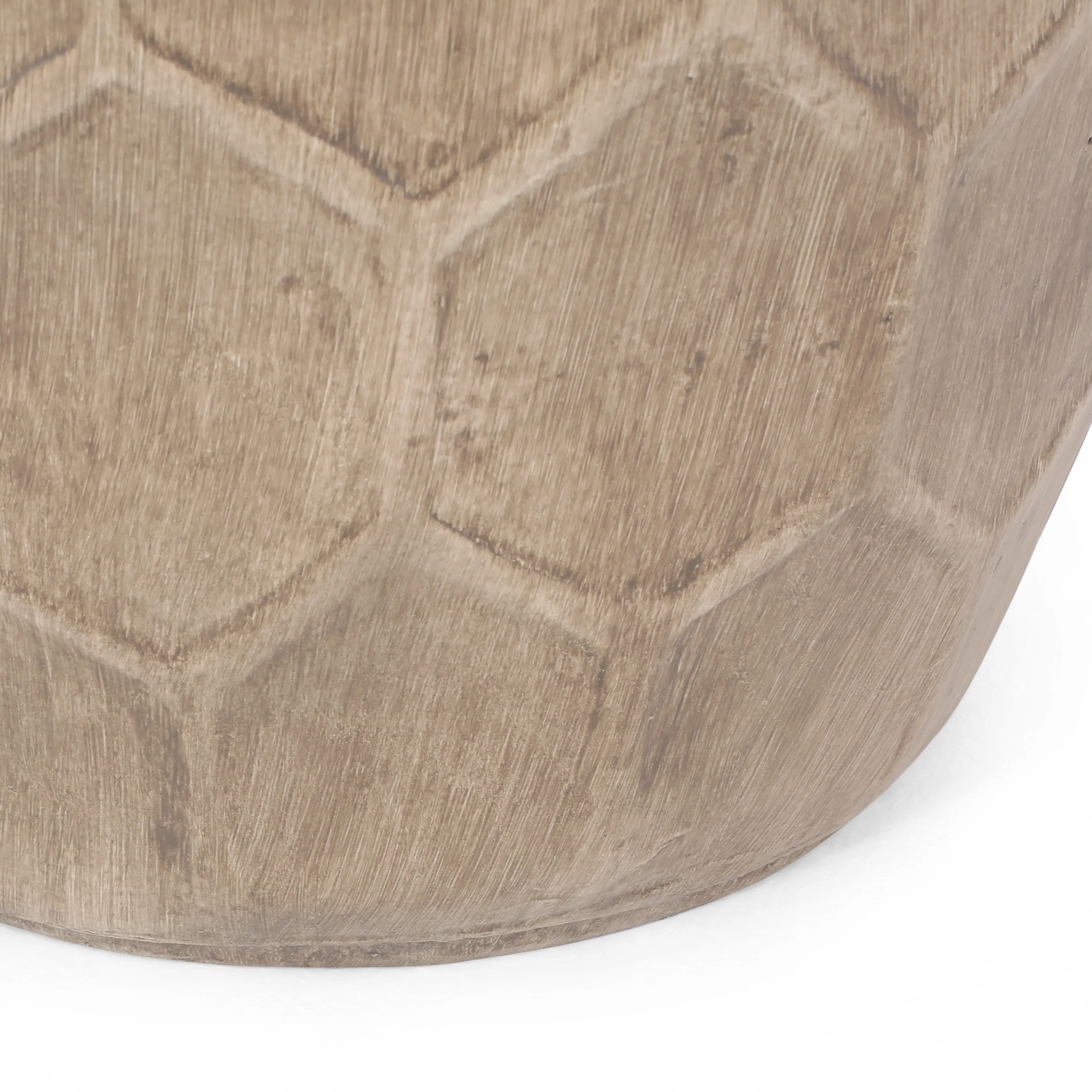 Ardson Outdoor Lightweight Concrete Side Table, Natural Wood - furnishings