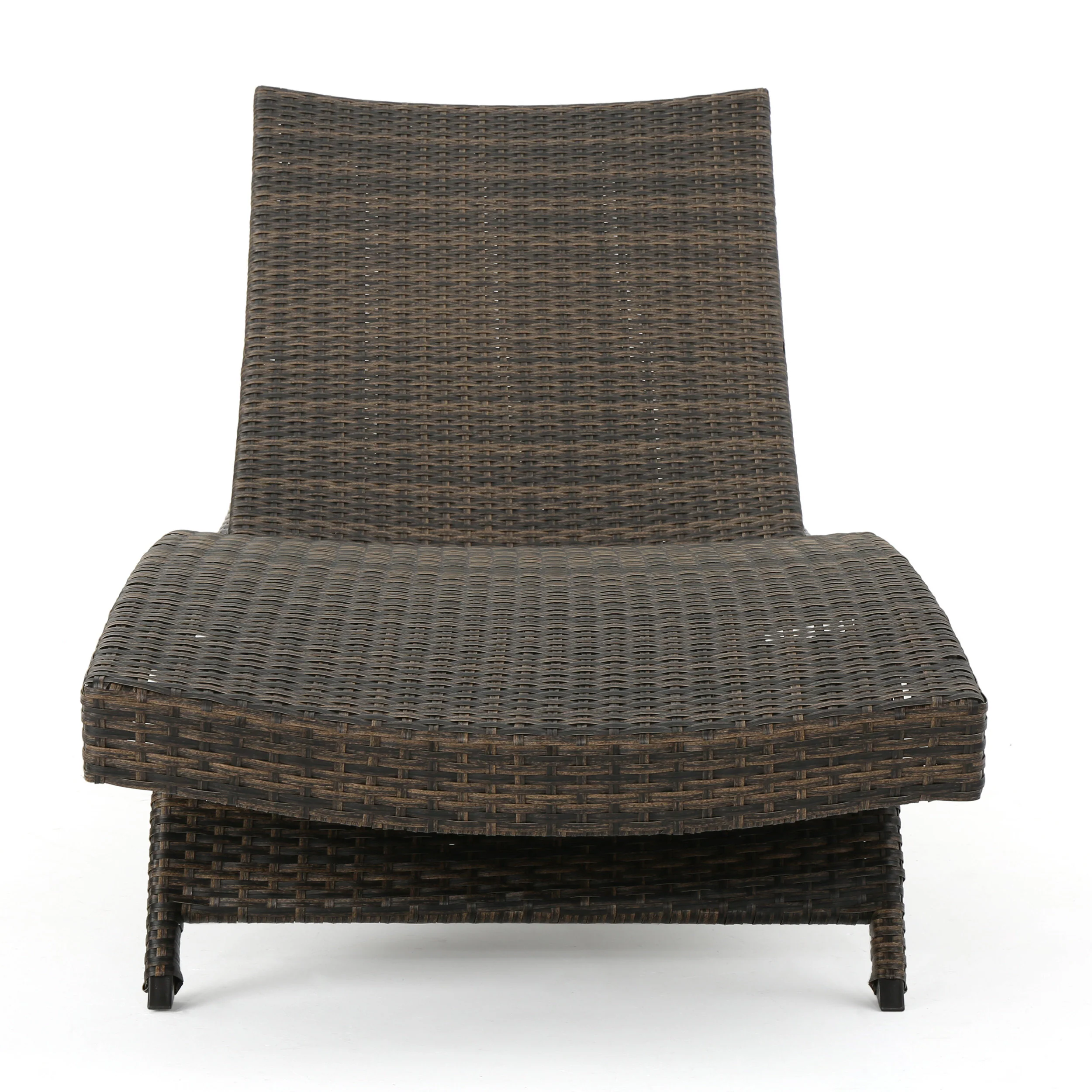 Lakeport Outdoor Mixed Mocha Wicker Armless Chaise Lounge (Set of 2) - furnishings