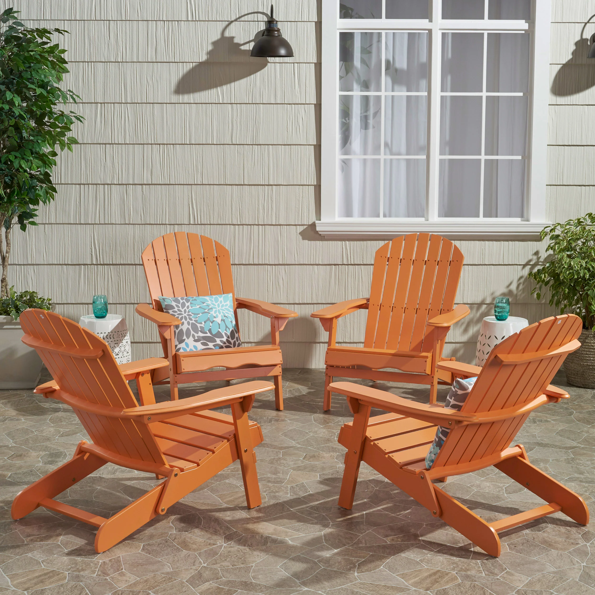Milan Outdoor Acacia Wood Folding Adirondack Chair - furnishings