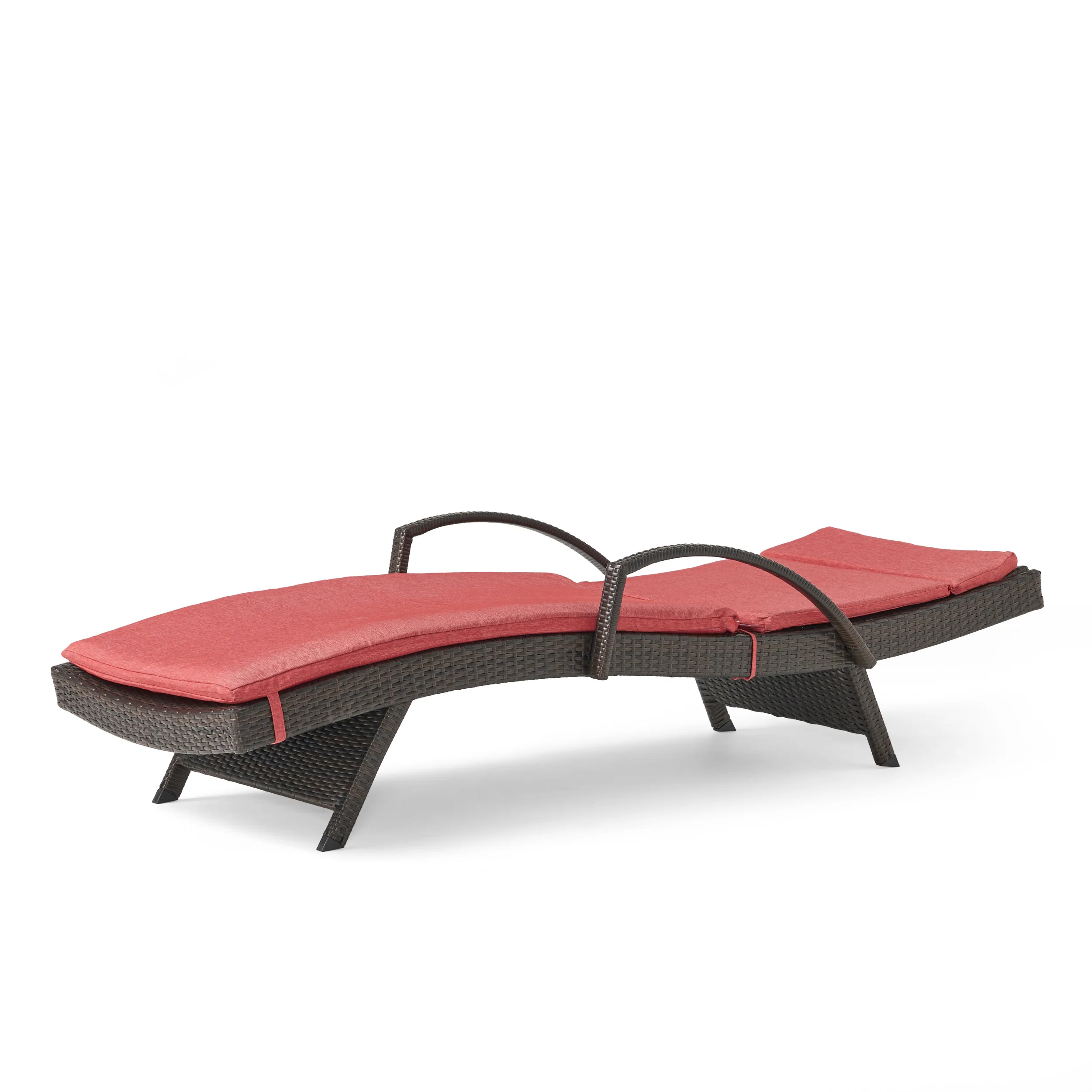 Lakeport Outdoor Adjustable Armed Chaise Lounge Chair w/ Cushion - furnishings