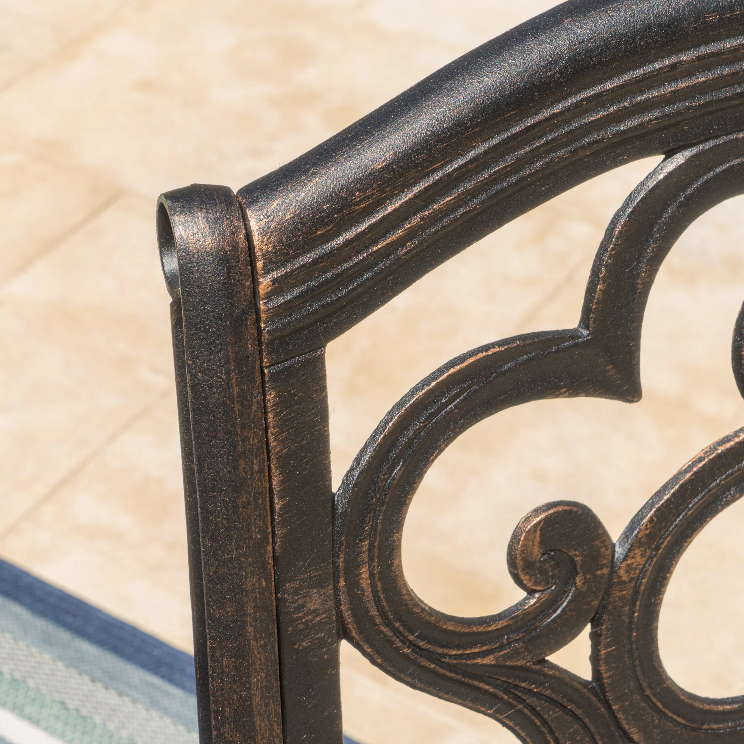 Carlton Outdoor Cast Aluminum Dining Chairs (Set of 2), Patina Copper - furnishings