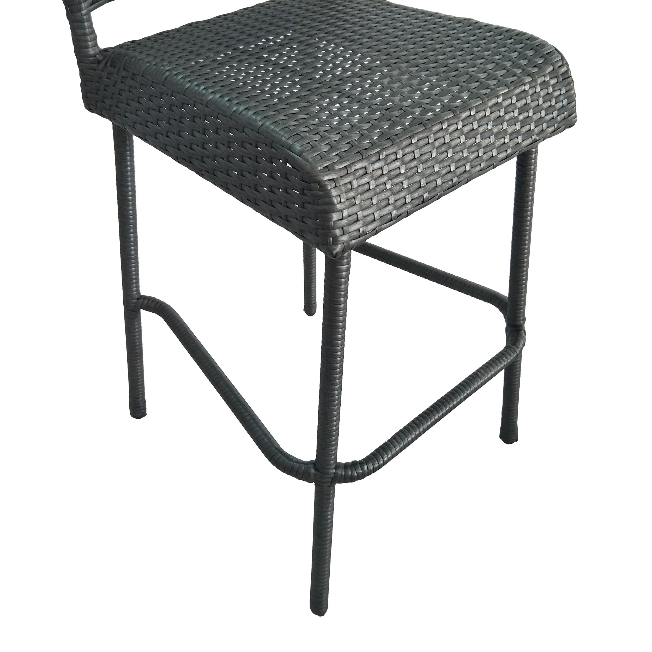Crislynn Outdoor 2 Seater Half-Round Wood and Wicker Bistro Set with Folding Table - furnishings
