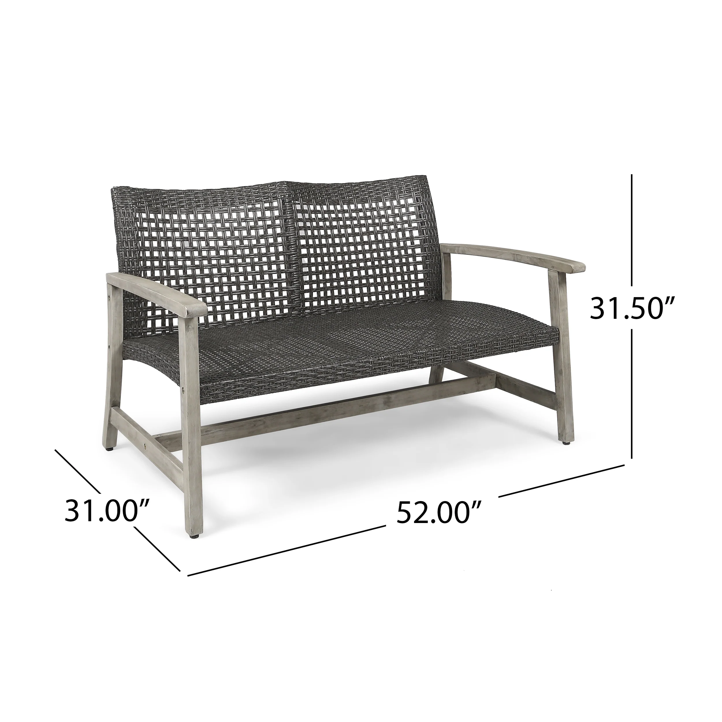 Alyssa Outdoor 6 Piece Wood and Wicker Chat Set - furnishings