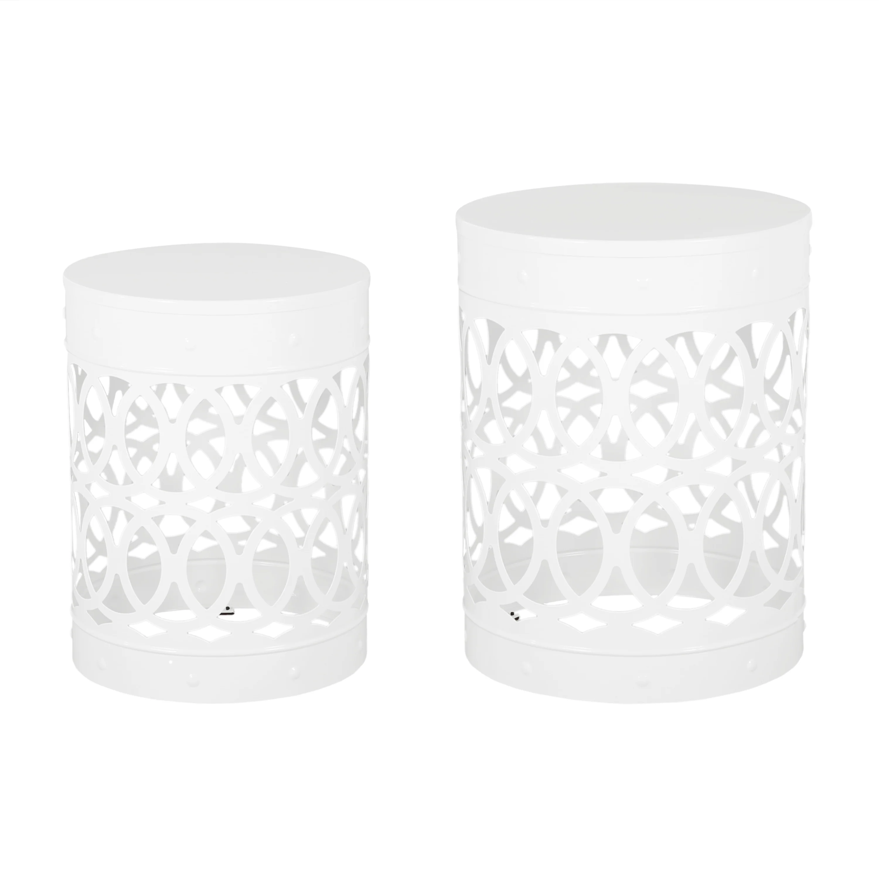 Pellerin Outdoor Metal Side Tables, Set of 2 - furnishings