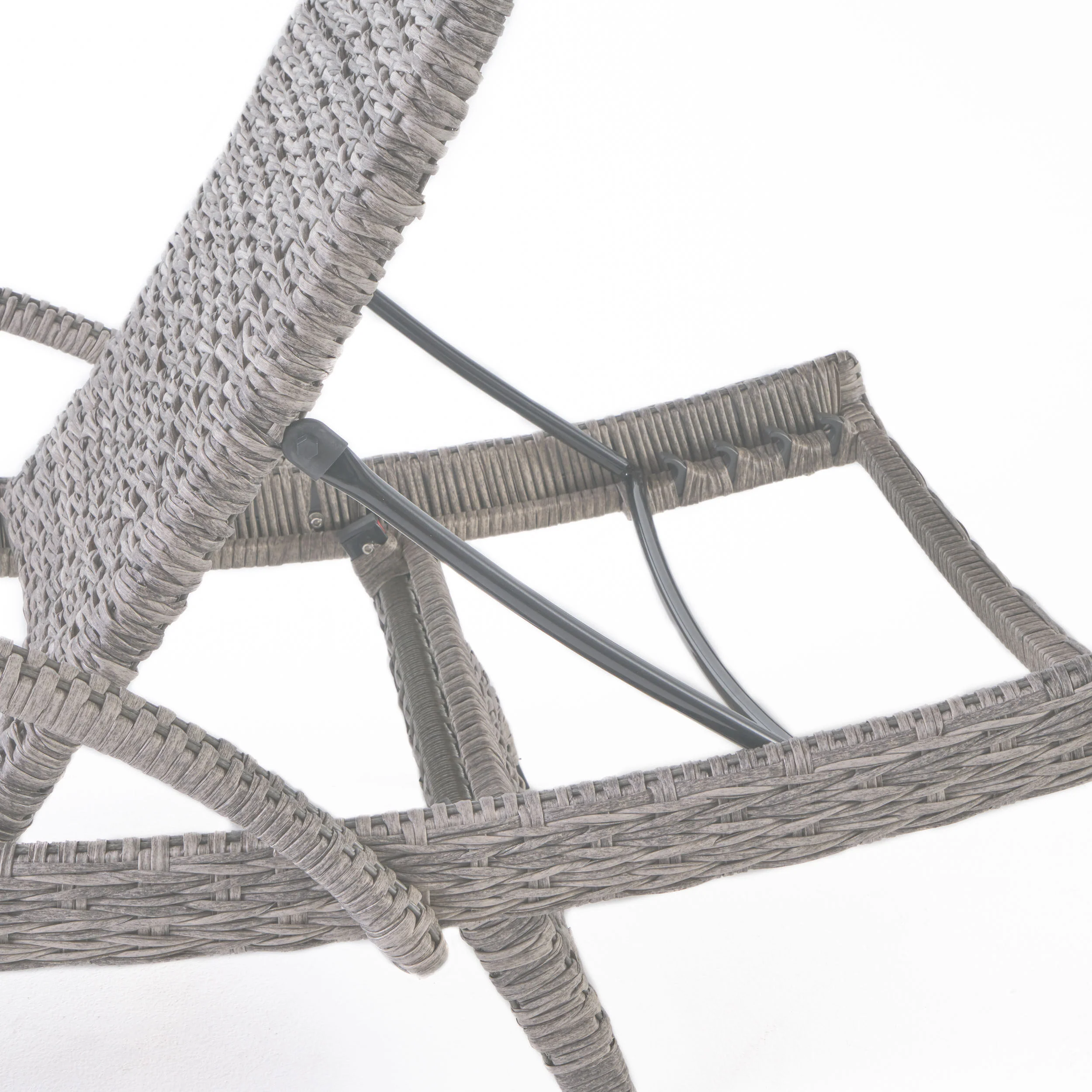 Keira Outdoor Armed Aluminum Framed Grey Wicker Chaise Lounge - furnishings