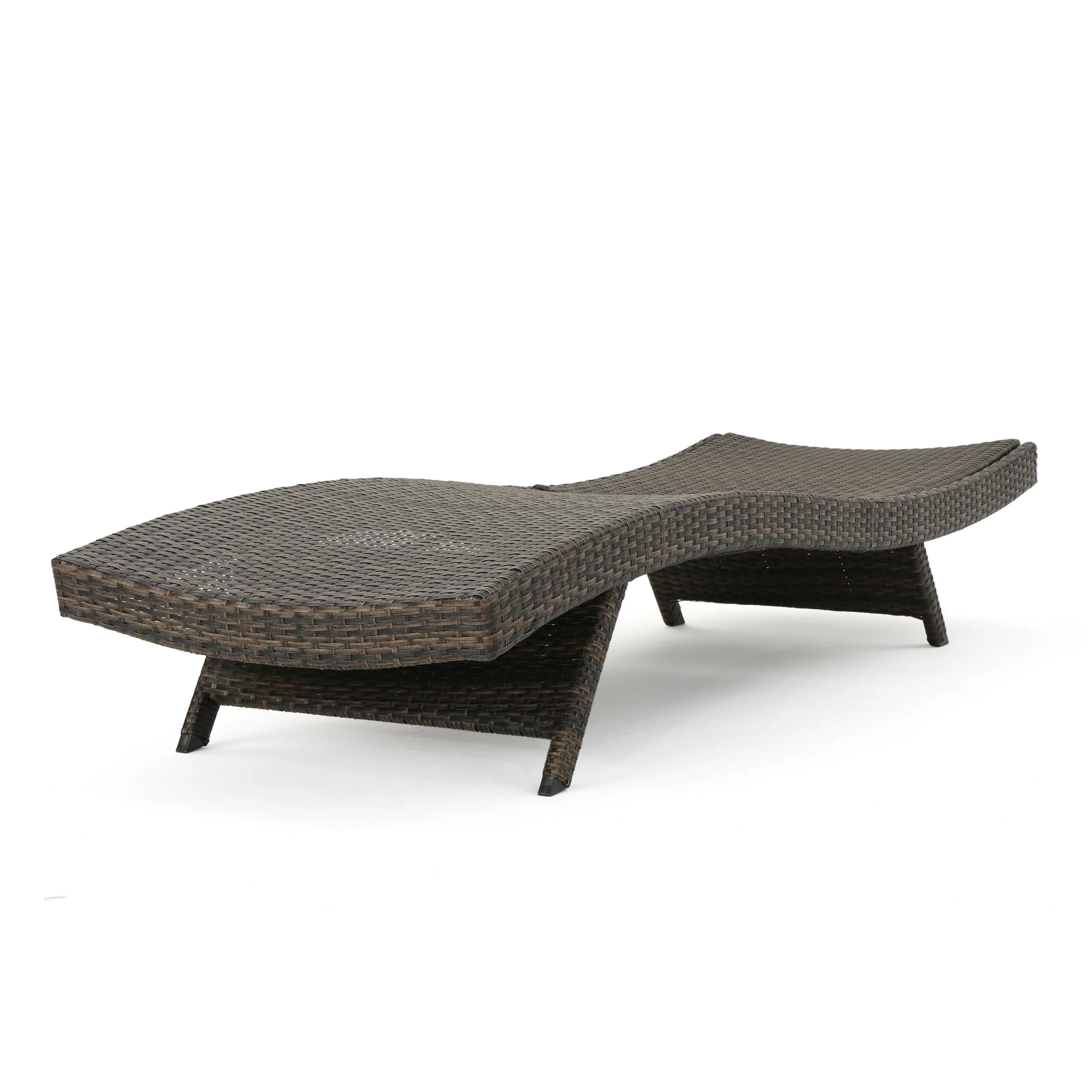 Lakeport Outdoor Mixed Mocha Wicker Armless Chaise Lounge (Set of 2) - furnishings