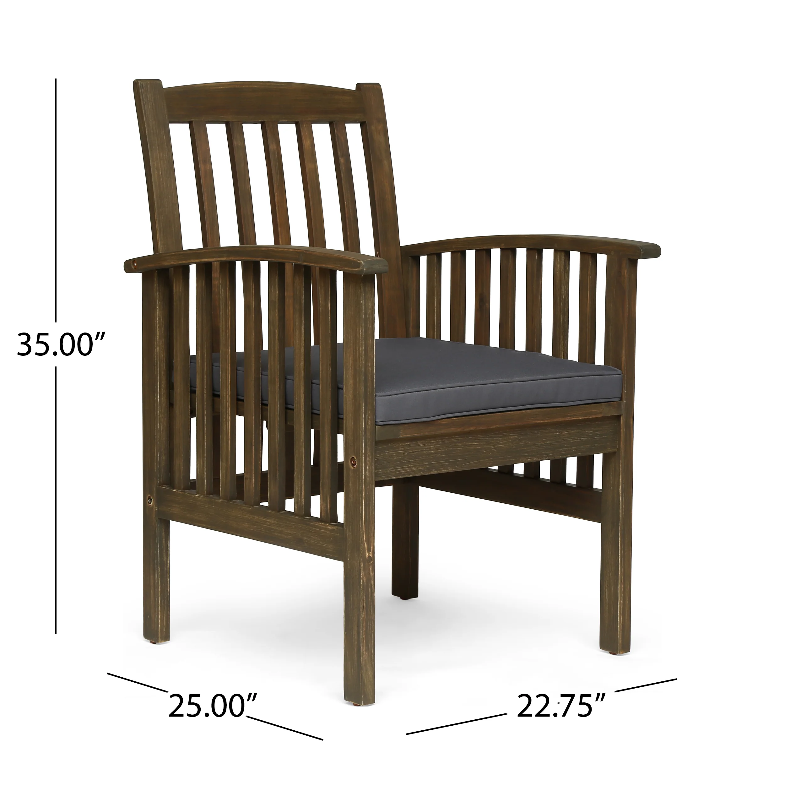 Phoenix Acacia Patio Dining Chairs, Acacia Wood with Outdoor Cushions, (Set of 2) - furnishings