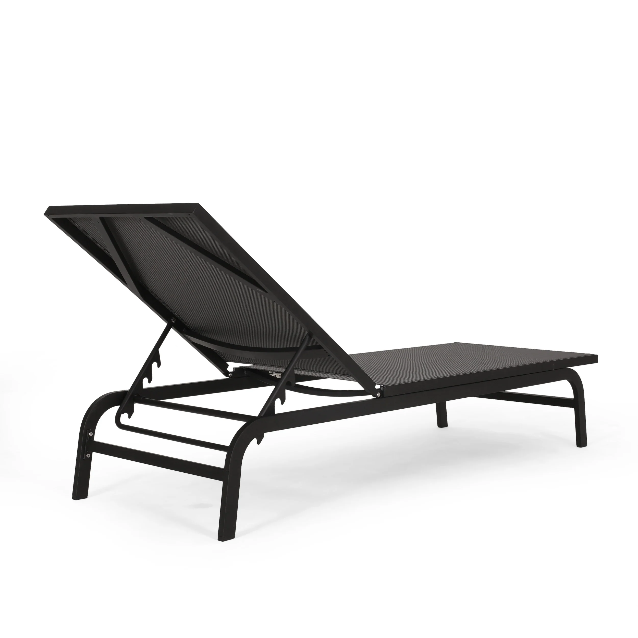 Stekar Outdoor Aluminum and Outdoor Mesh Chaise Lounge, Set of 2 - furnishings