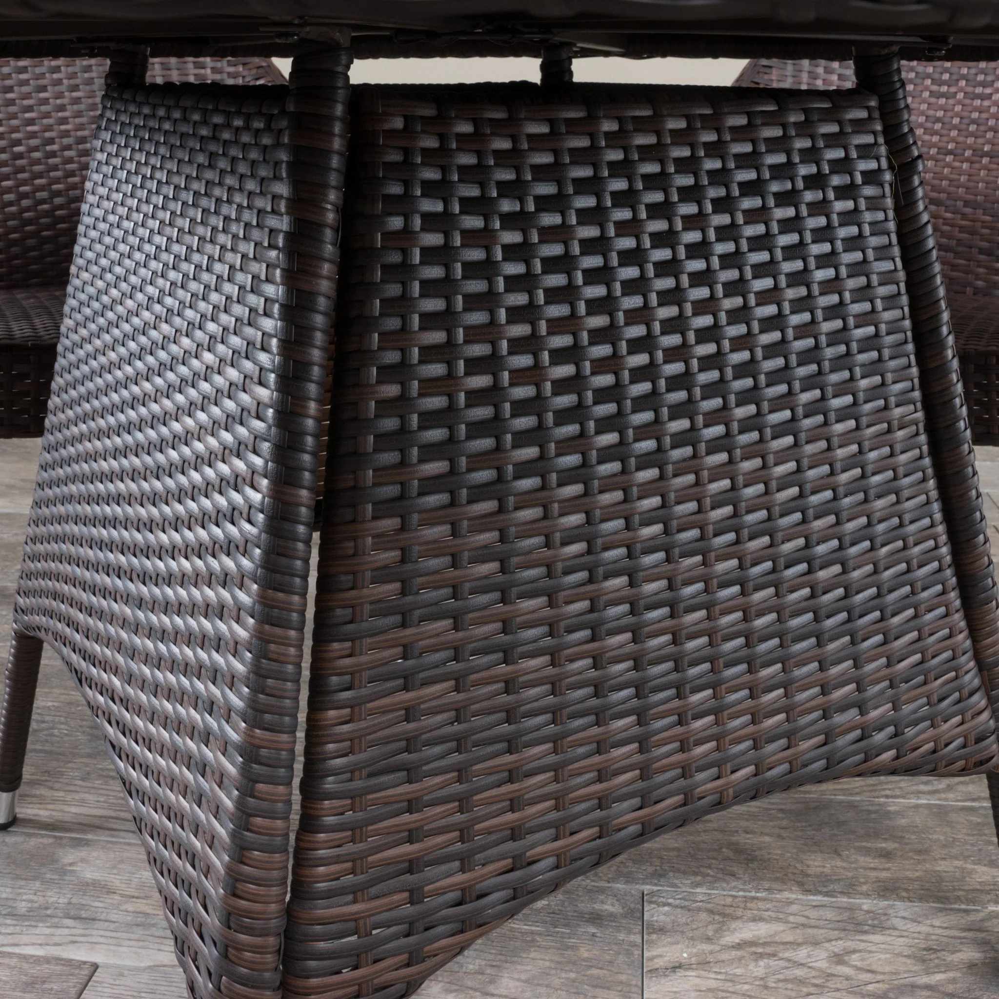 Clayton Outdoor 3pc Multibrown Wicker Bistro Set - furnishings