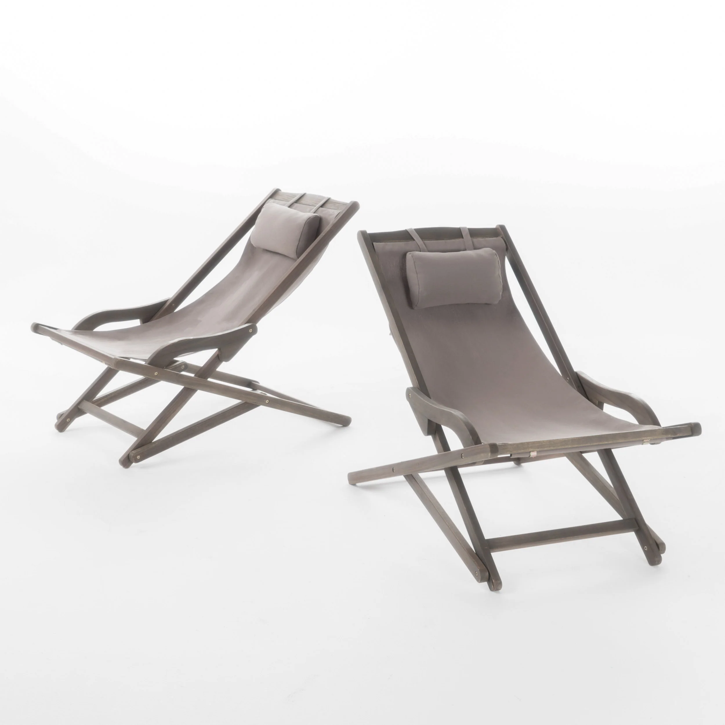 Northland Outdoor Wood and Canvas Sling Chair (Set of 2) - furnishings