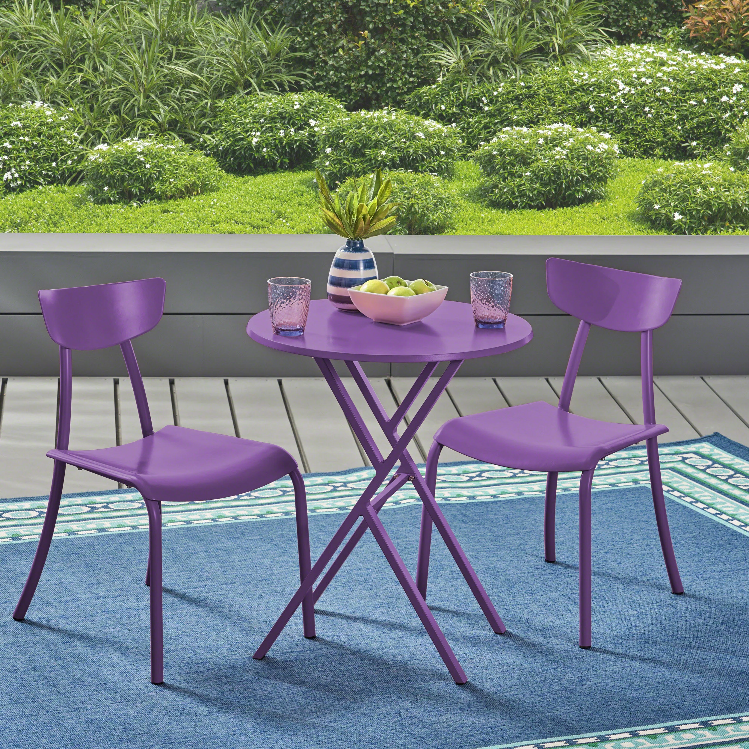 Lucy Outdoor Iron Bistro Set - furnishings