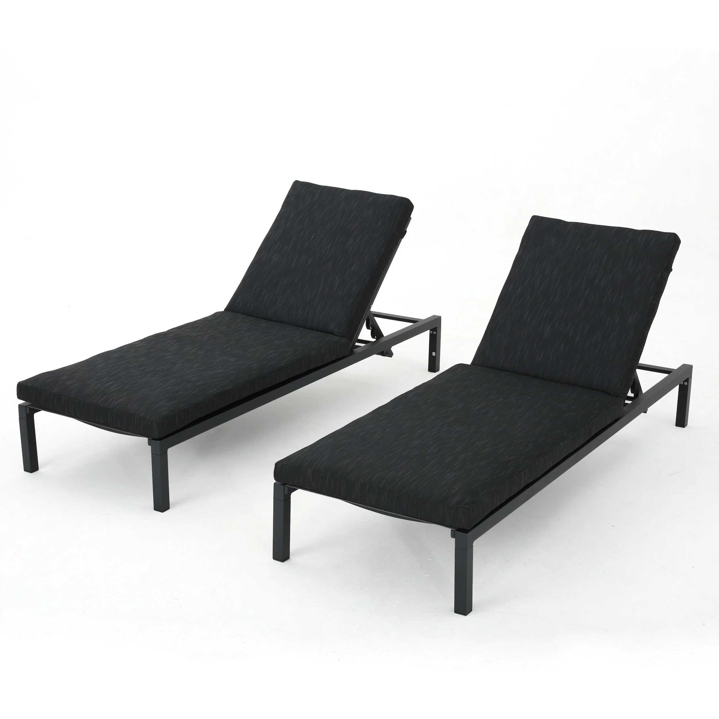 Nealie Outdoor Mesh Aluminum Frame Chaise Lounge w/ Water Resistant Cushion - furnishings